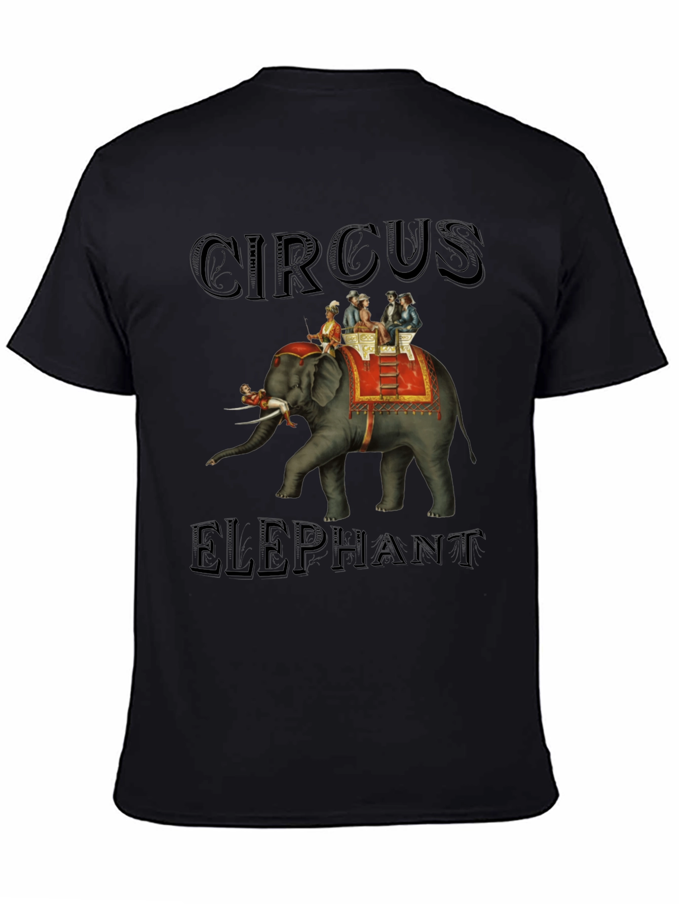 Black Circus Elephant Graphic Tee view 4
