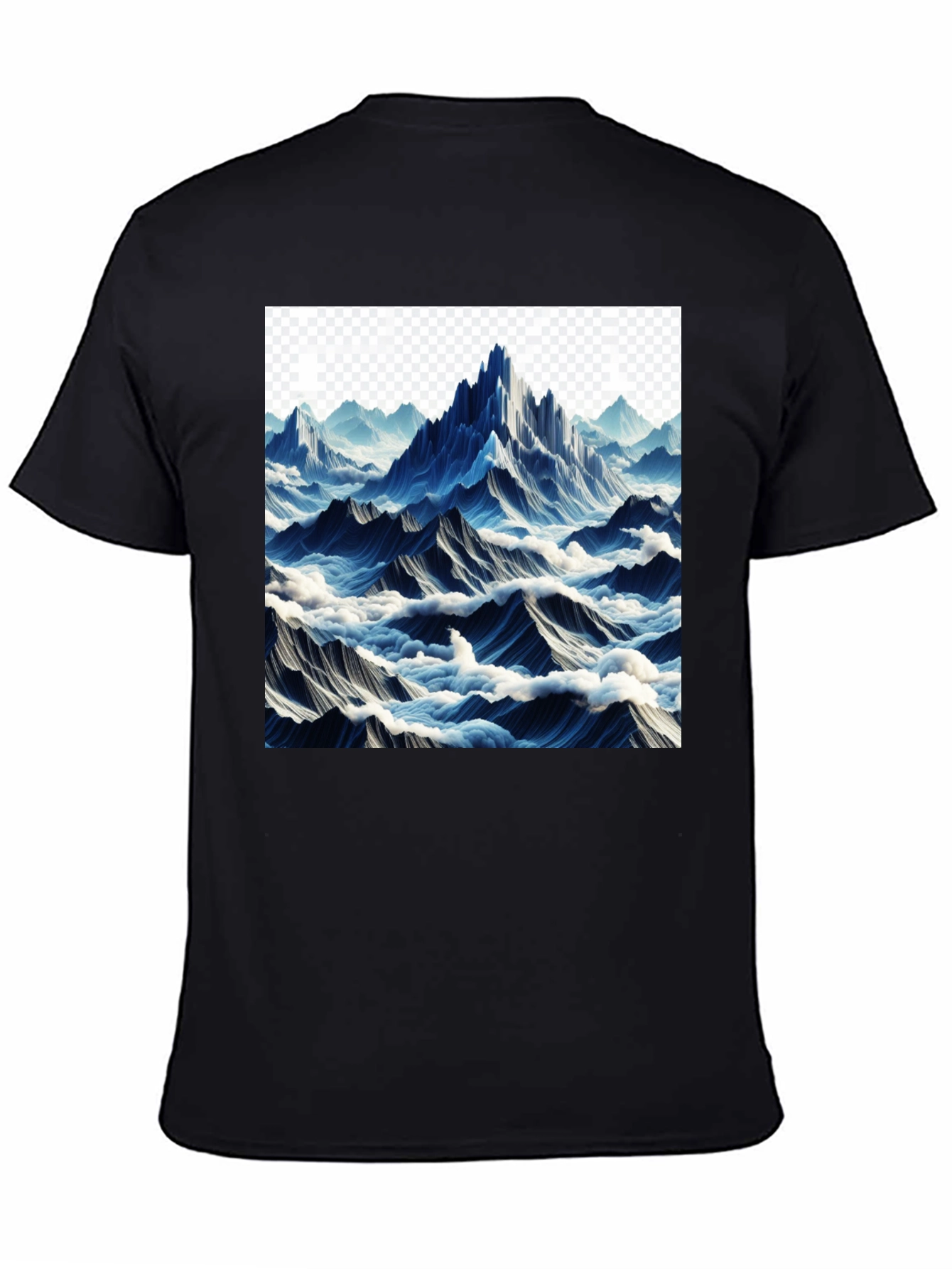 Black Mountainscape Graphic Tee - Black Cotton Comfort view 4