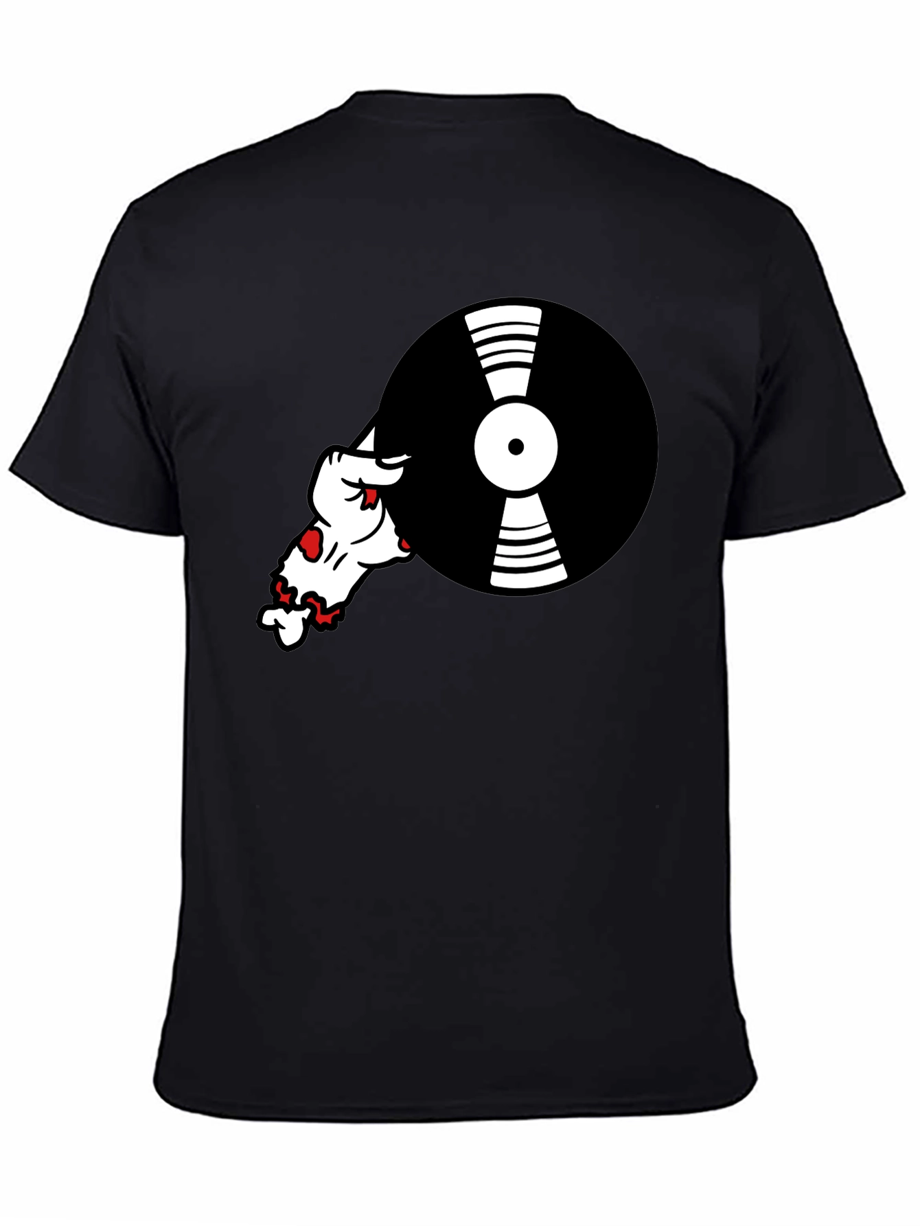 Black Cool DJ Dog Black T-Shirt view 4