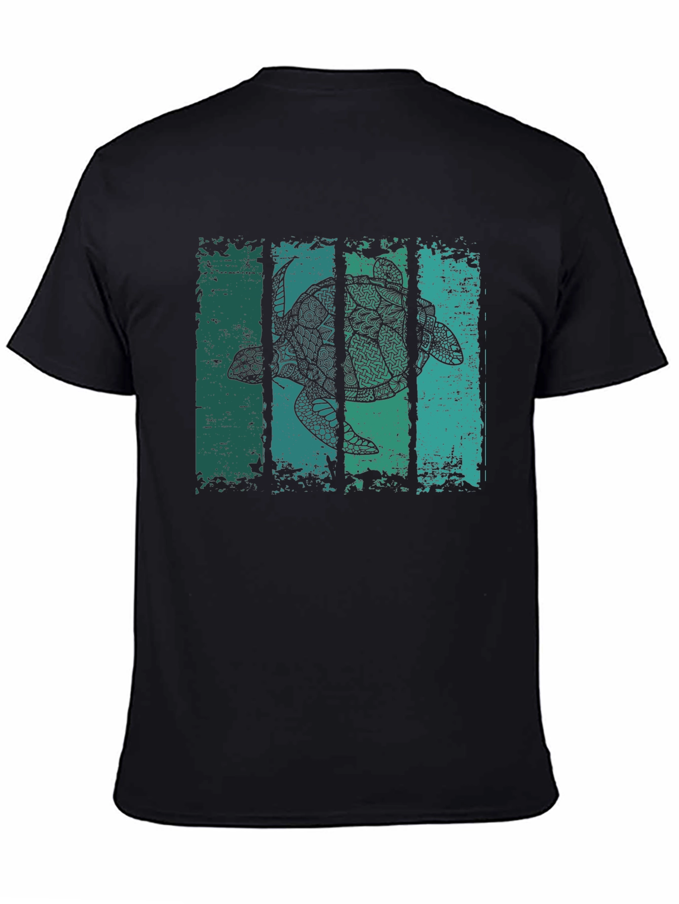 Black Turtle Graphic Print Crew Neck T-Shirt view 4