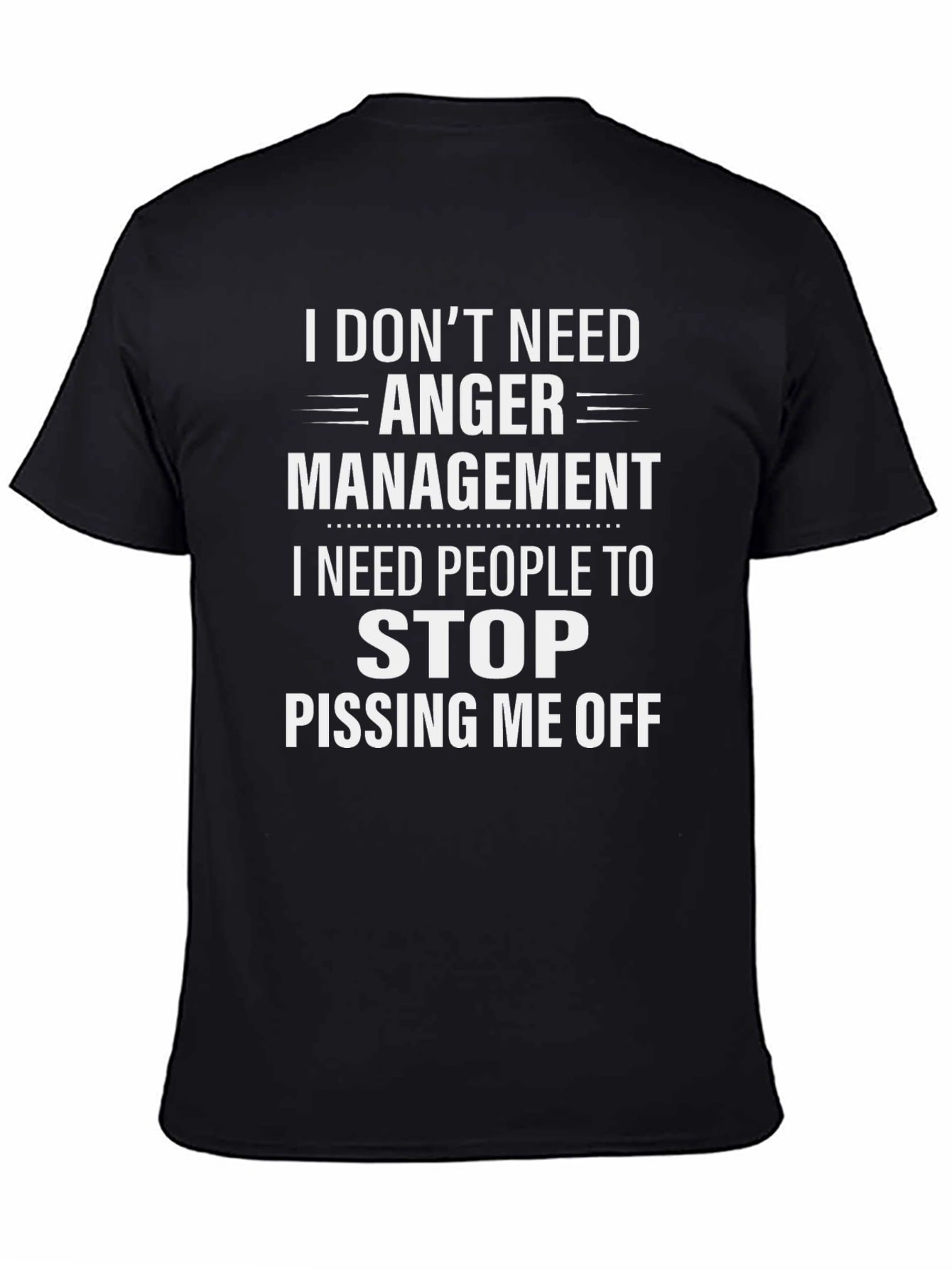 Black Funny Anger Management T-Shirt - Sarcastic Humor Tee view 4