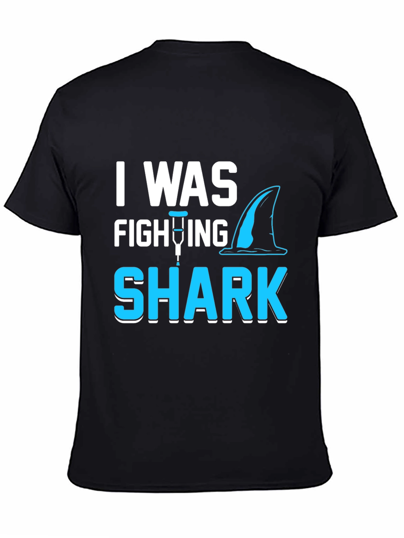 Black Shark Attack Leg Injury T-Shirt view 4