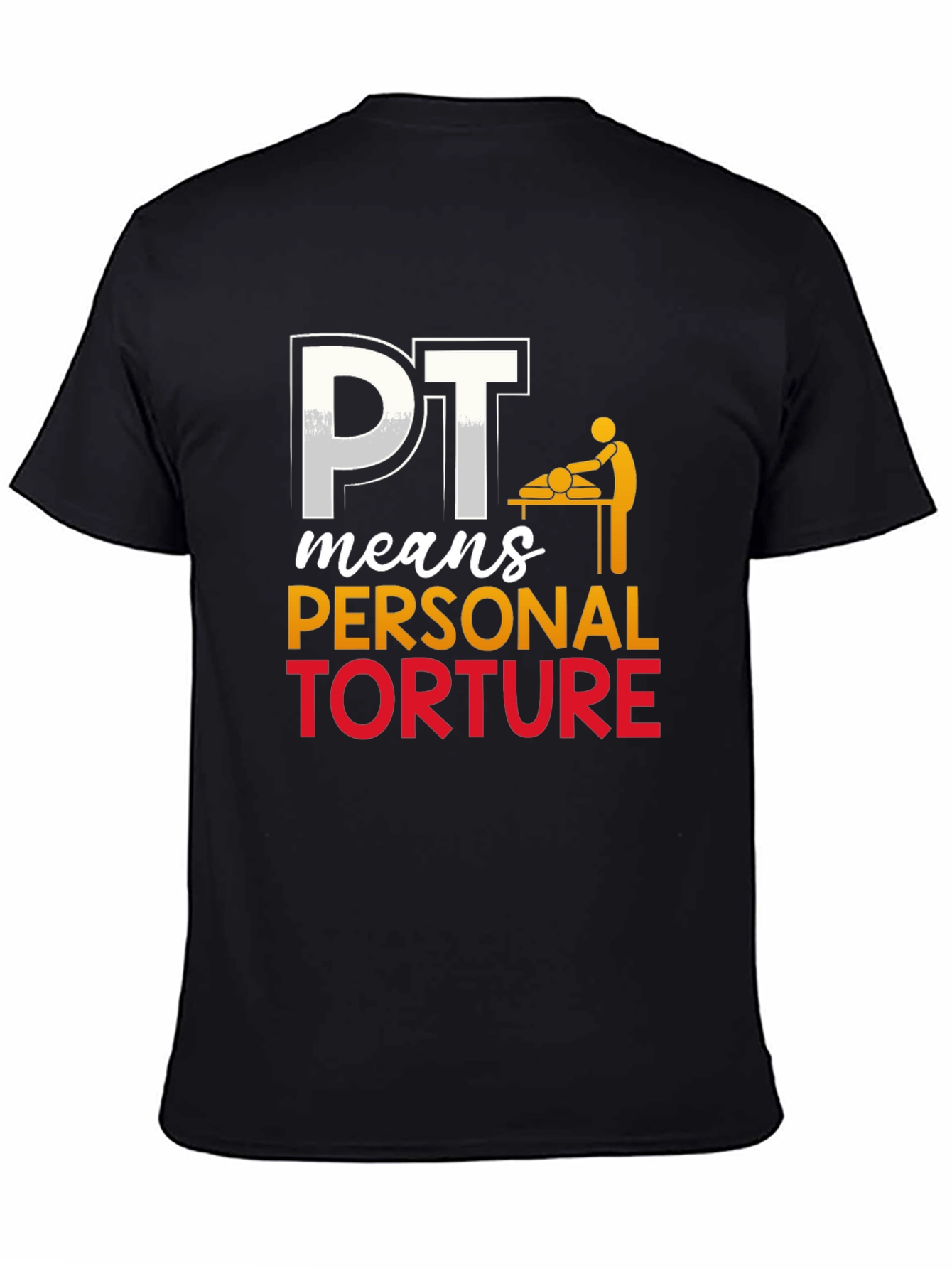 Black PT Means Personal Torture Graphic T-Shirt view 4