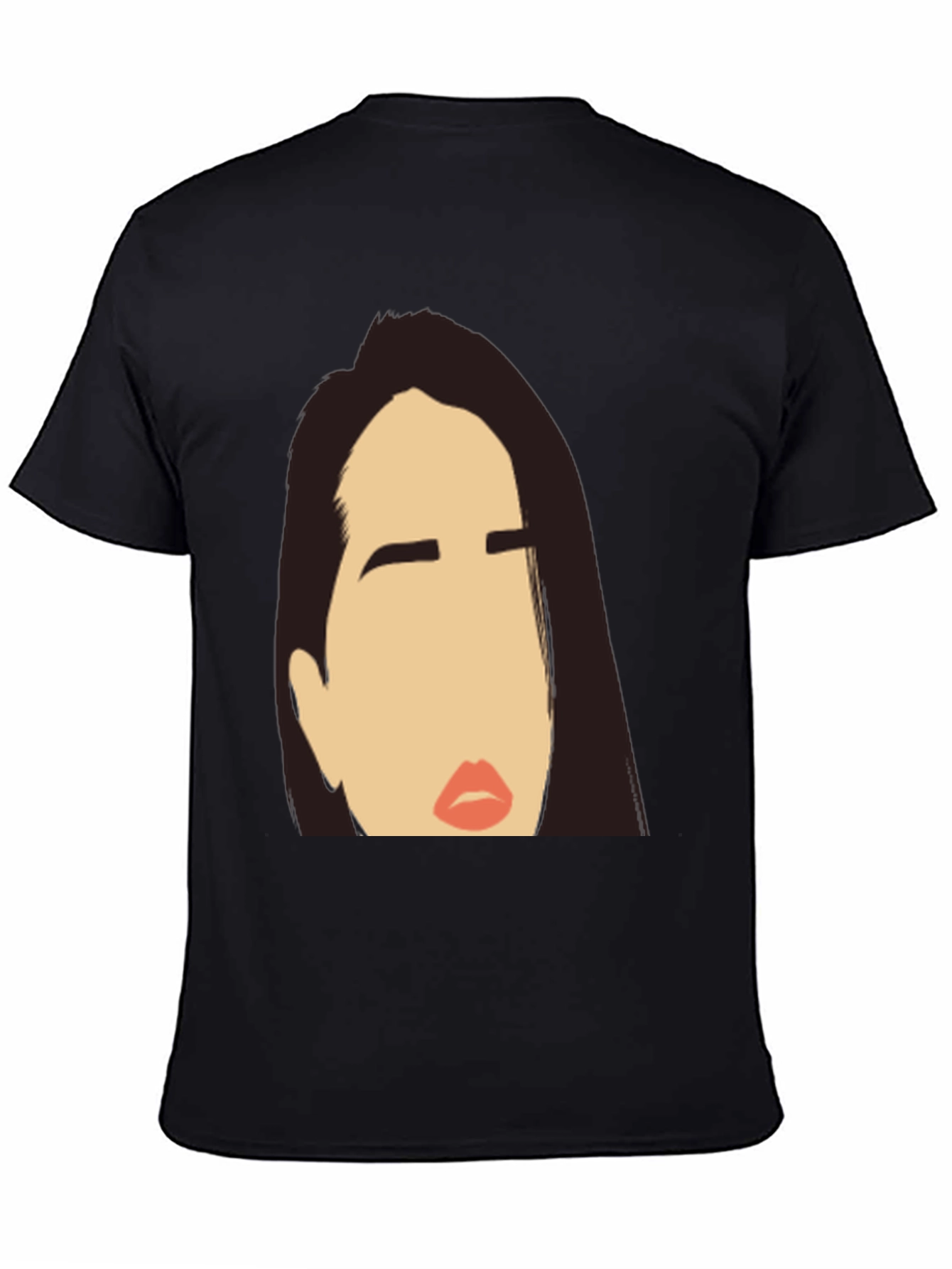 Black Abstract Face Black T-Shirt view 4