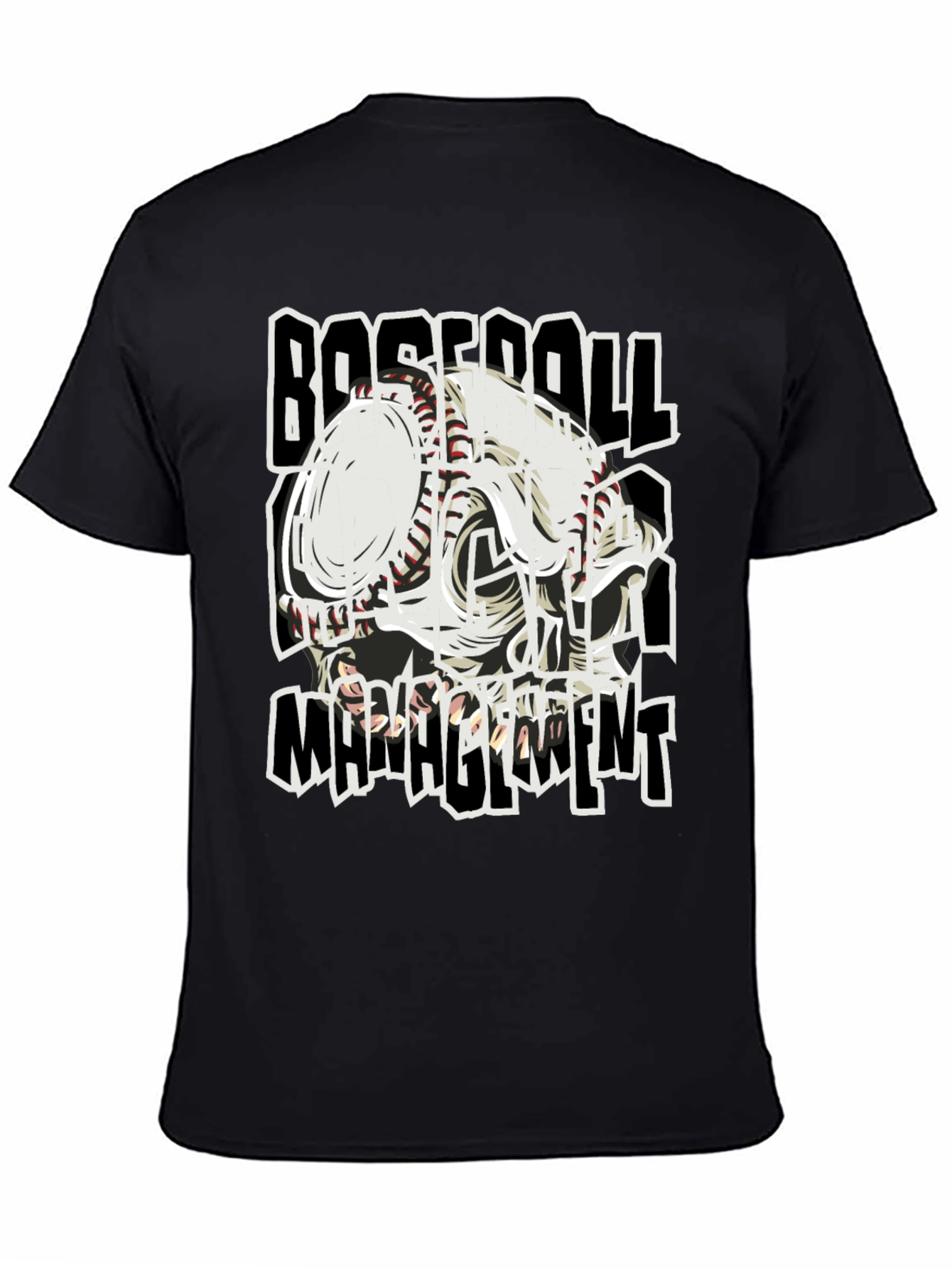 Black Baseball Management Graphic Tee view 4