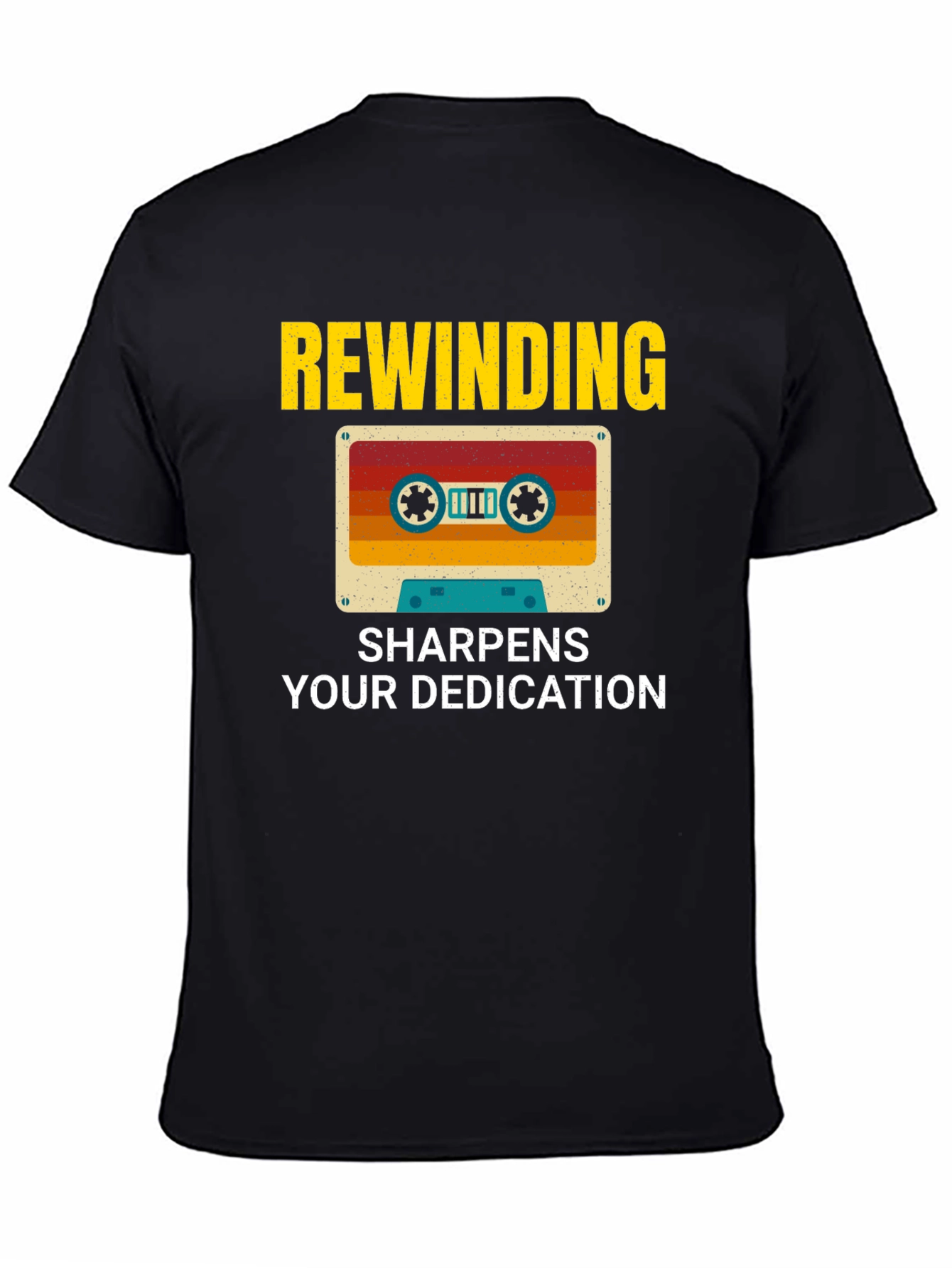 Black Rewinding Dedication Black T-Shirt view 4