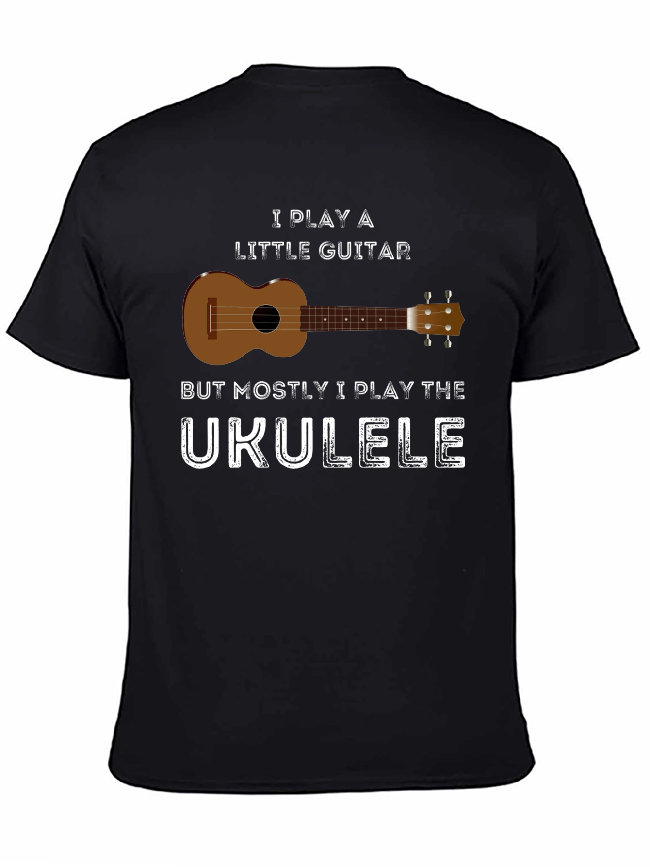 Black Ukulele T-Shirt - Funny Ukulele Player Tee view 4