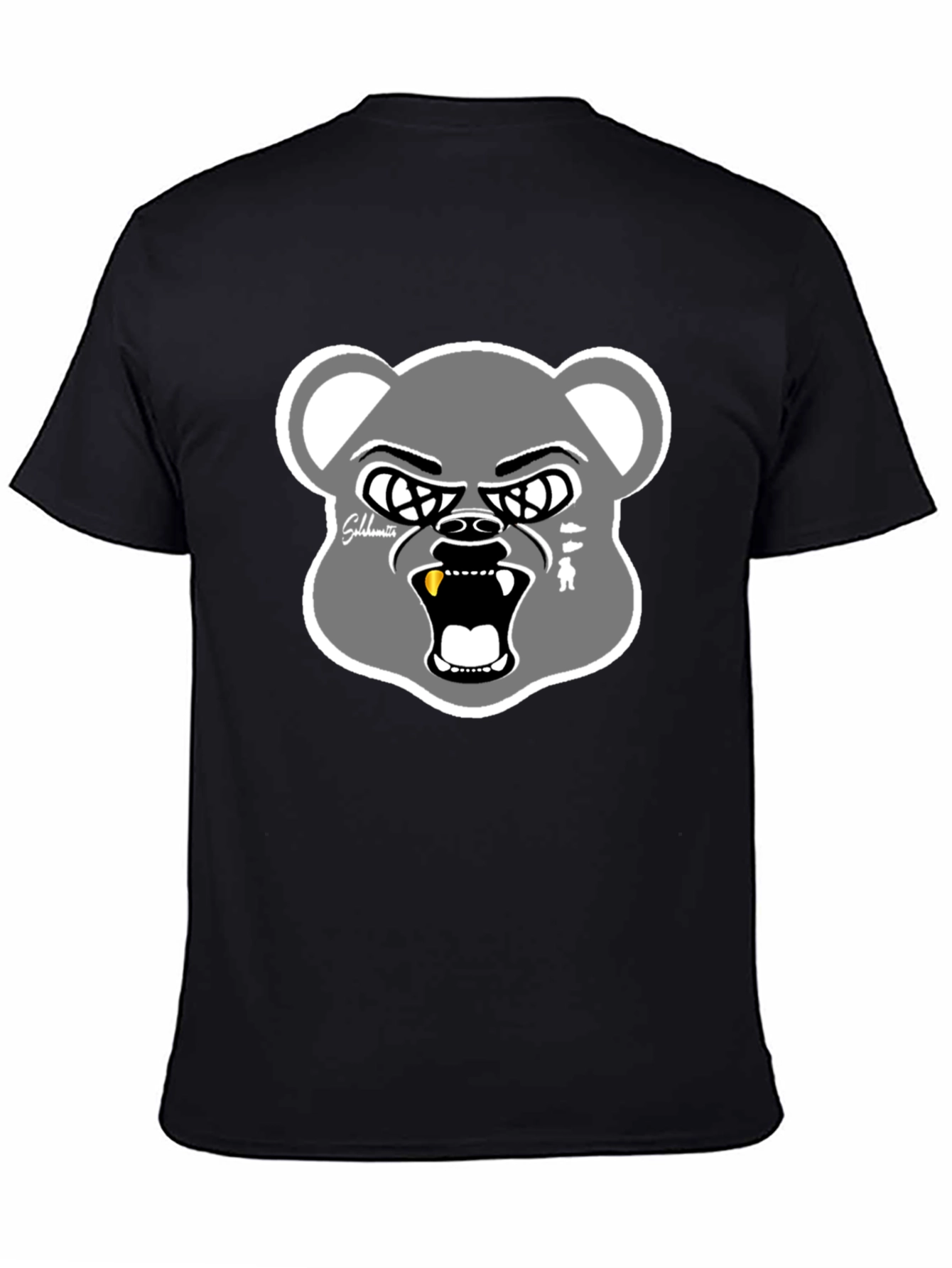 Black Graphic Bear Head T-Shirt - Cool Streetwear view 4