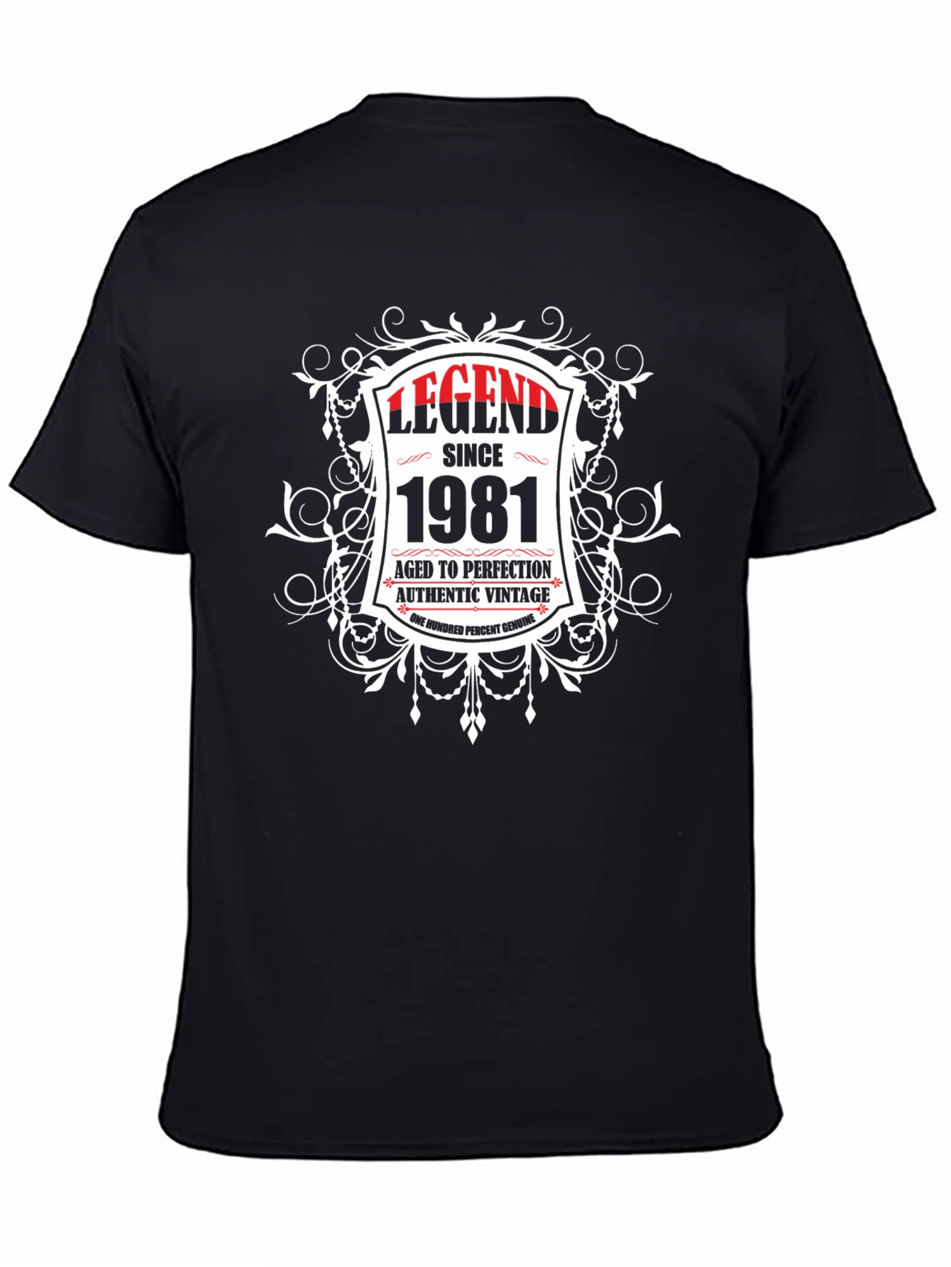 Black Legend Since 1981 Vintage Style T-Shirt view 4