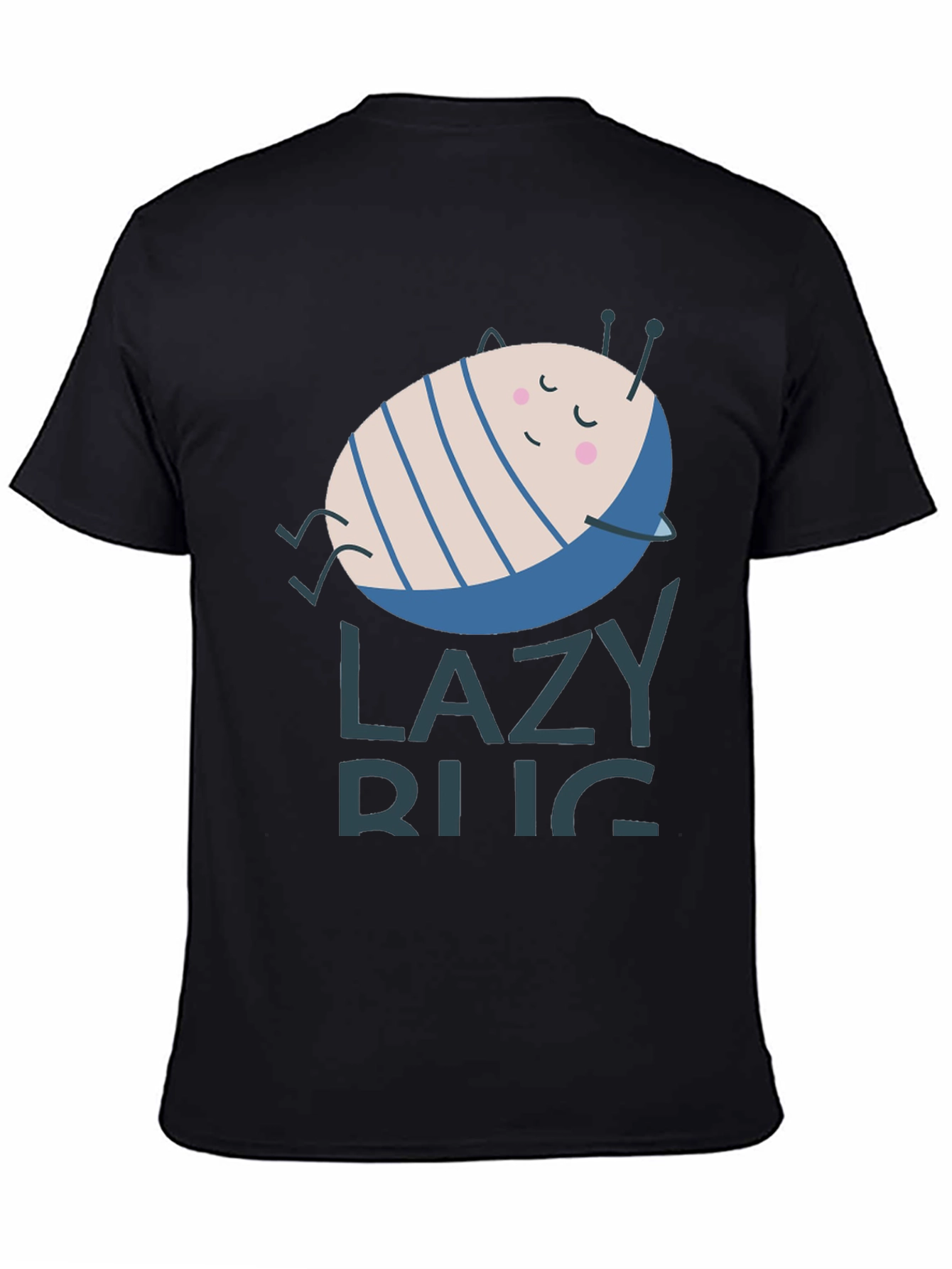Black Lazy Bug Graphic T-Shirt - Relaxed Fit, Soft Cotton view 4