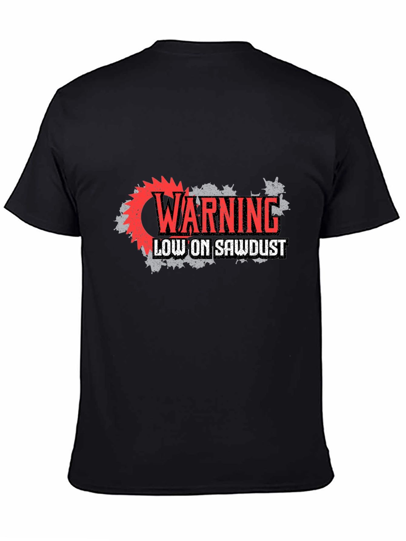 Black Warning Low on Sawdust Graphic Tee - Black view 4