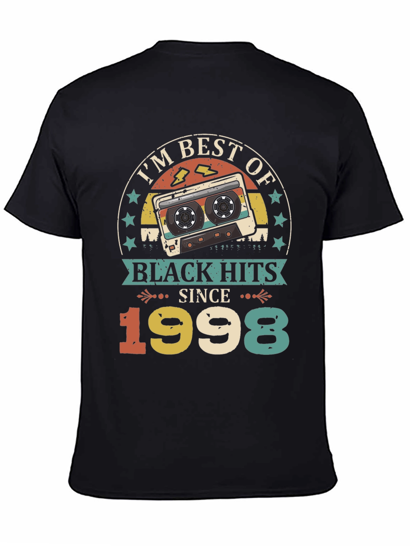 Black Best of Black Hits Since 1998 Cassette Tape T-Shirt view 4