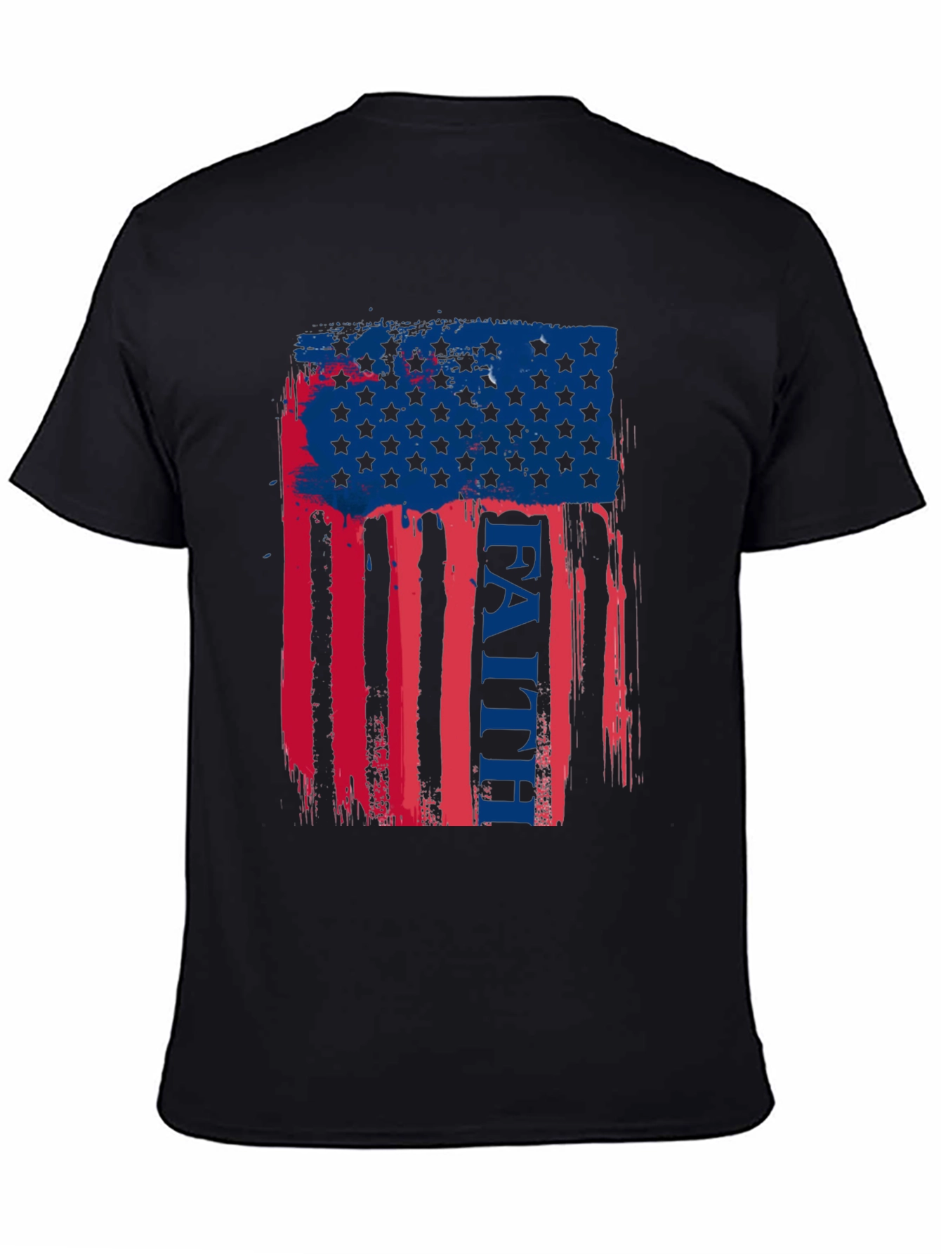 Black Faith American Flag Graphic T-Shirt view 4