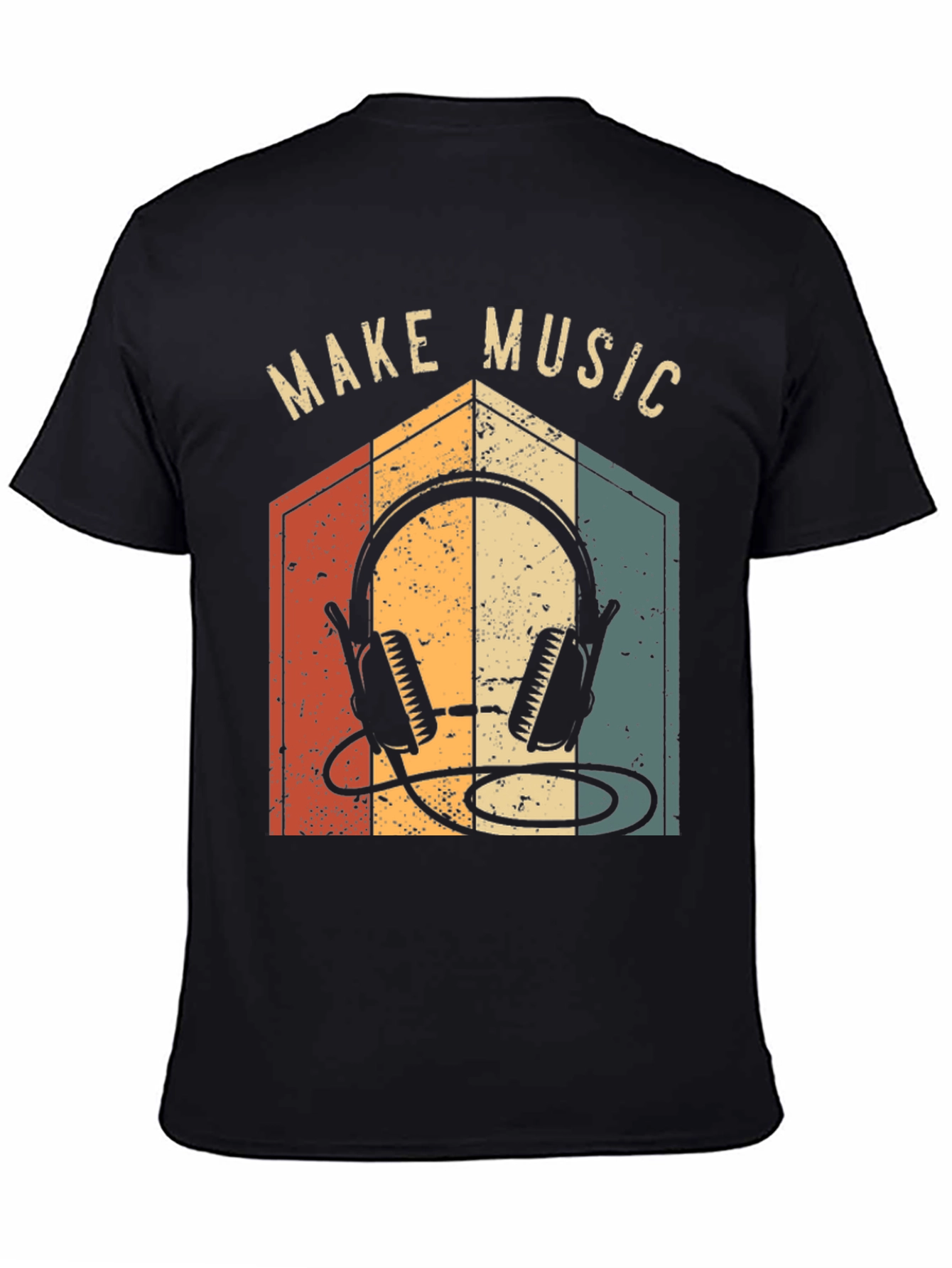 Black Make Music Retro Graphic Tee view 4
