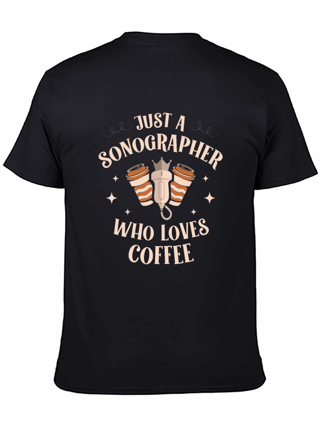 Black Sonographer Coffee Lover Black T-Shirt view 4