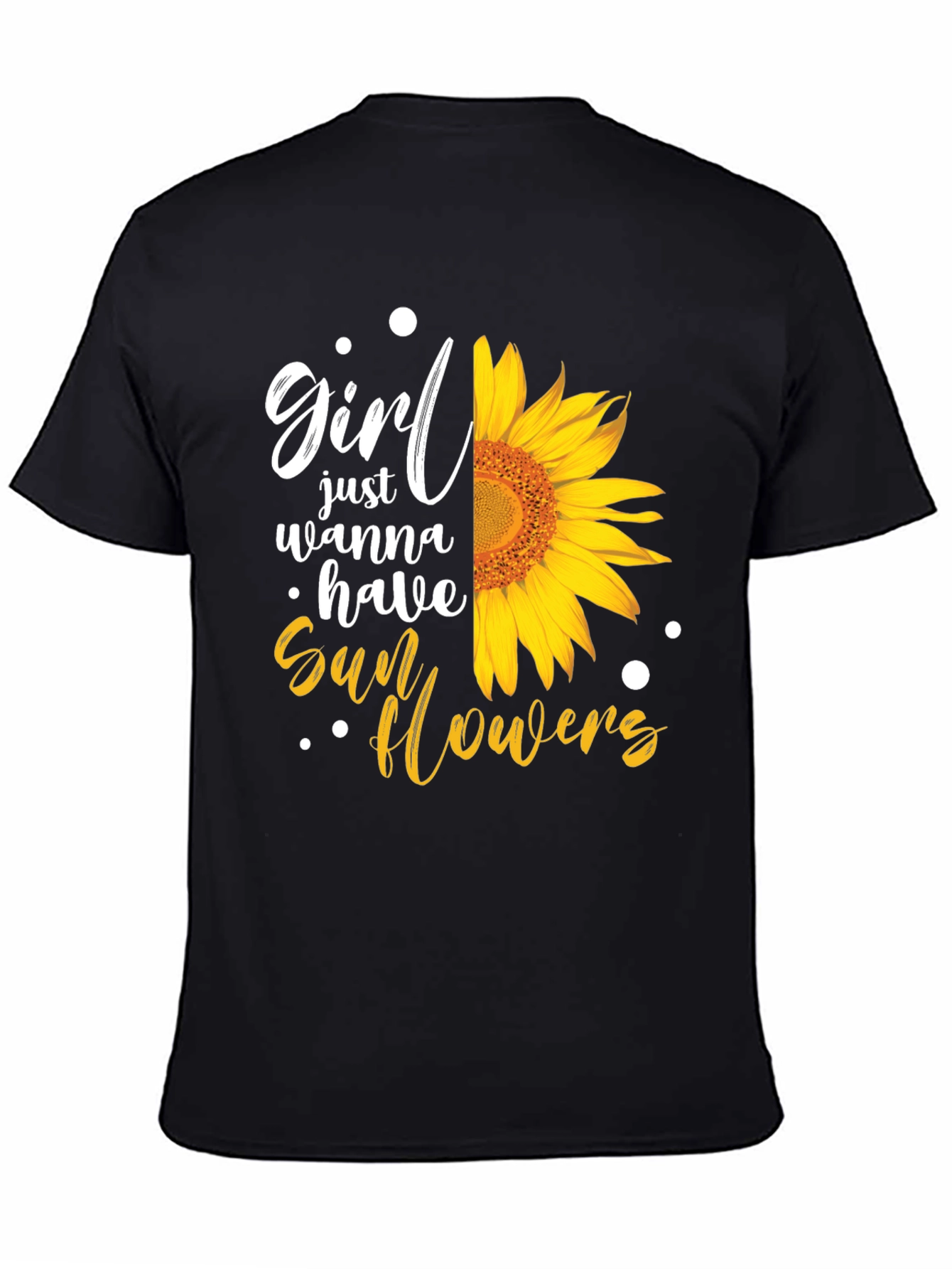 Black Girl Just Wanna Have Sunflowers T-Shirt view 4