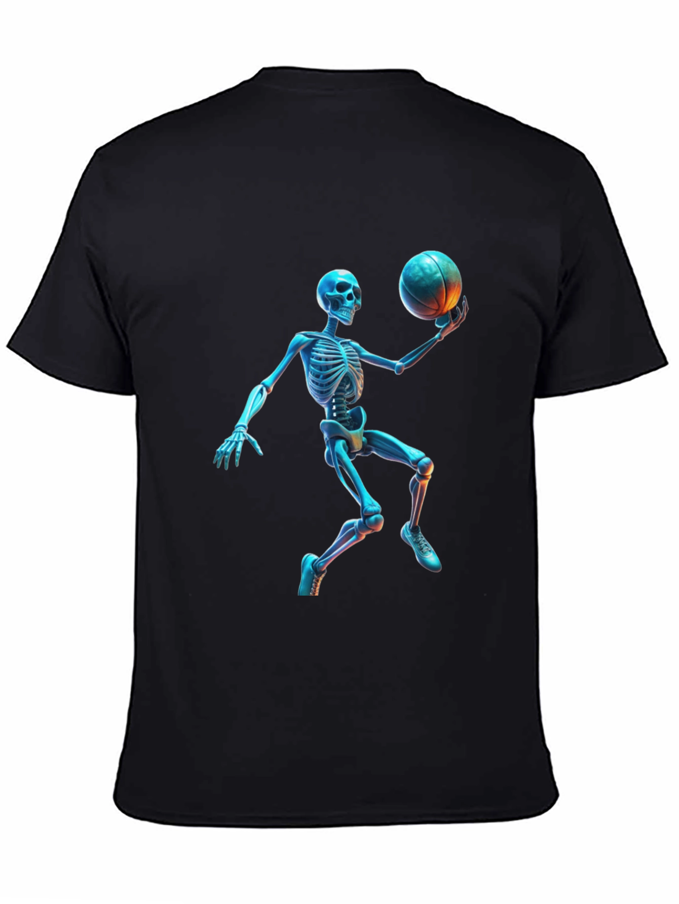 Black Skeleton Basketball Graphic Tee - Cool & Unique Design view 4