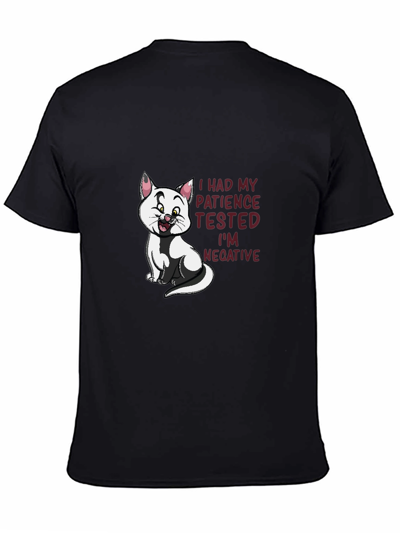 Black Patience Tested Funny Cat Graphic T-Shirt view 4