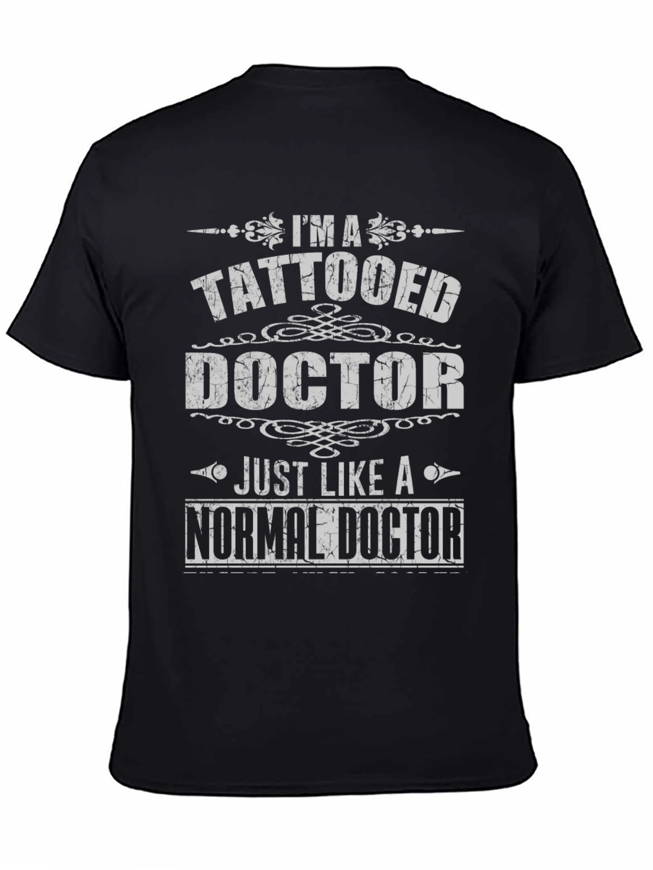 Black Tattooed Doctor T-Shirt - Novelty Graphic Tee view 4