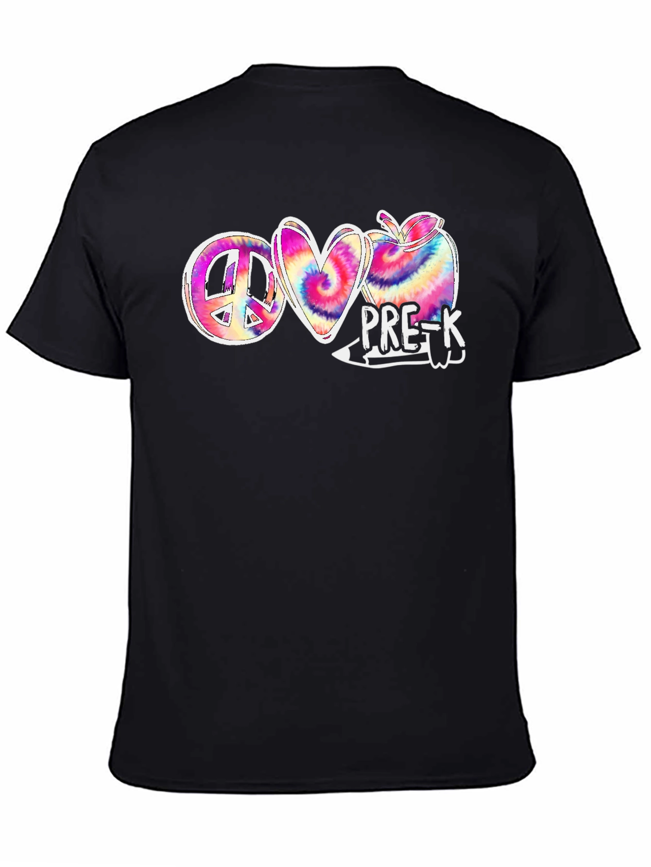 Black Peace Love Pre-K T-Shirt view 4