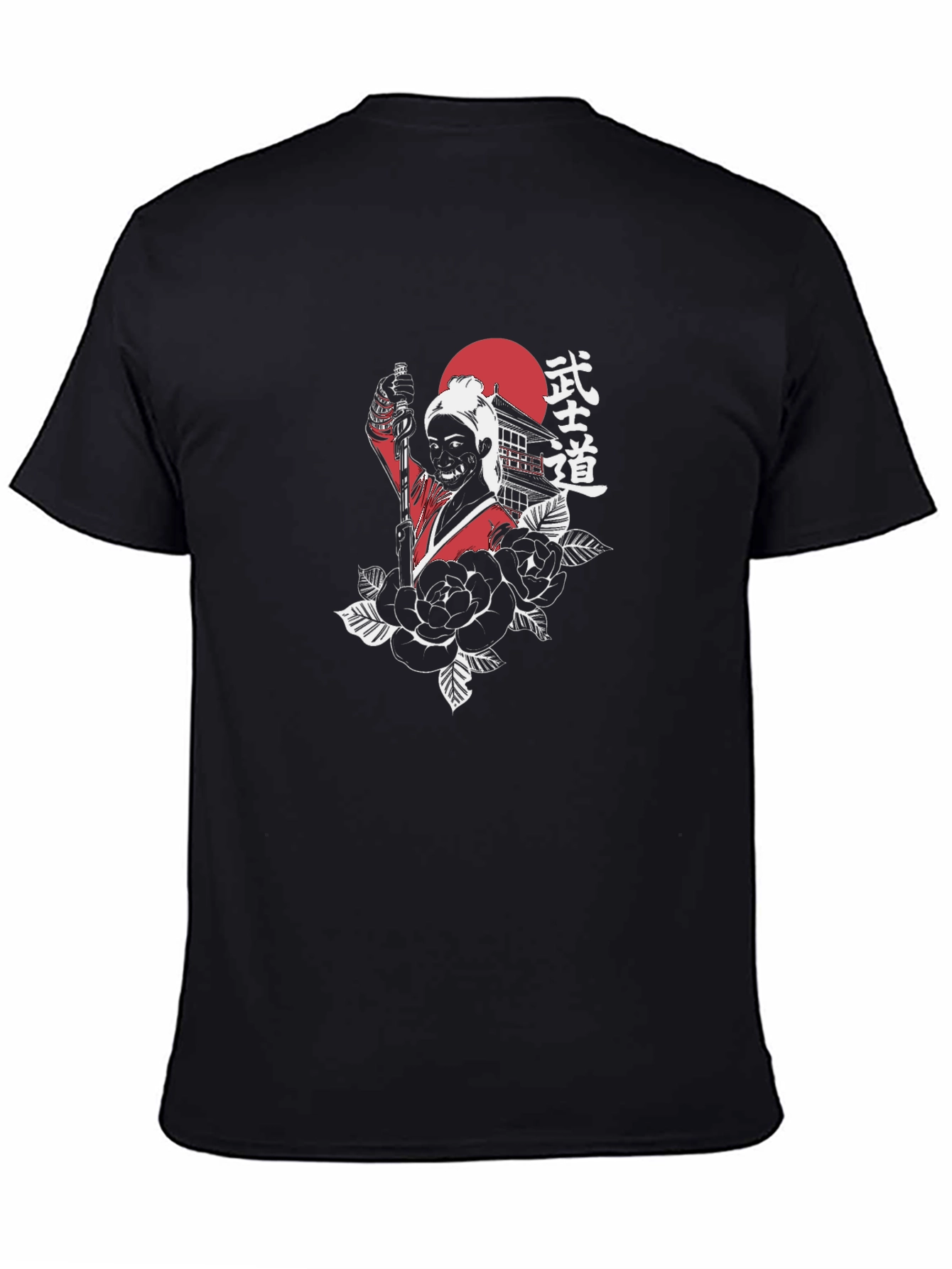 Black Samurai Graphic Black T-Shirt view 4