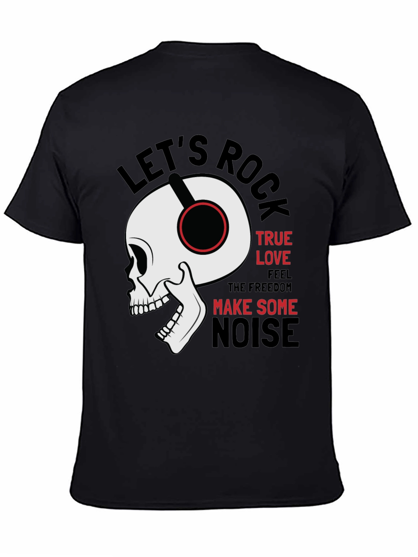 Black Rock Music Graphic Tee - Skull with Headphones view 4