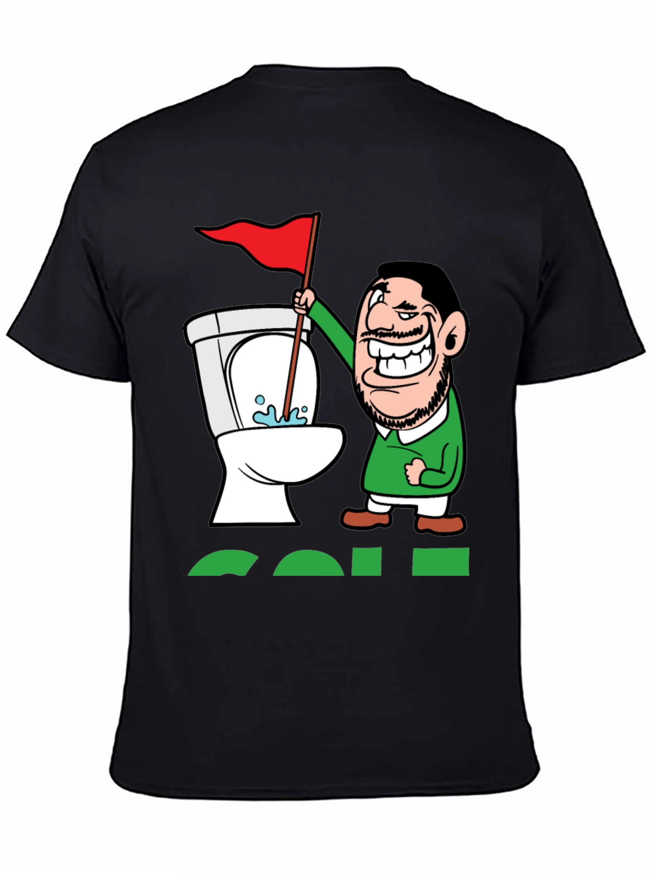 Black Toilet Humor Golf Tee view 4