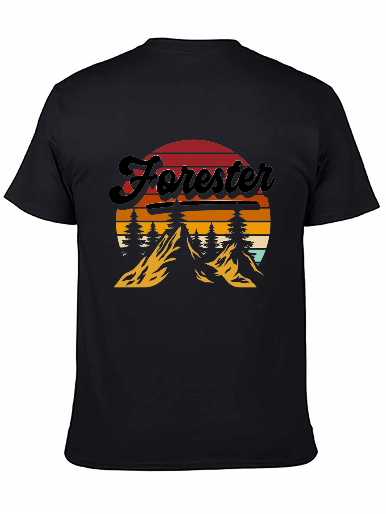 Black Forester Retro Sunset T-Shirt - Nature Inspired Design view 4