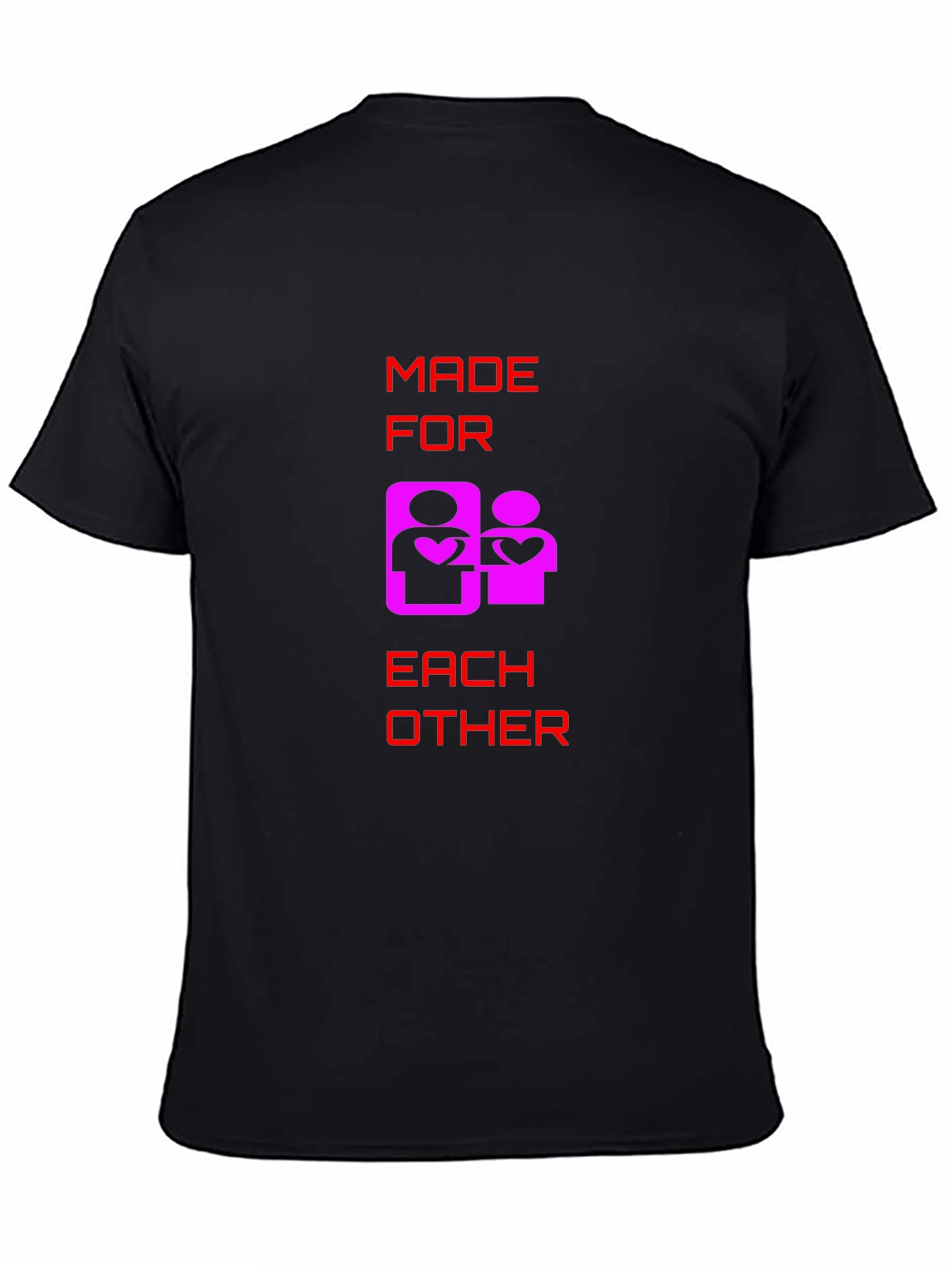 Black Made For Each Other Graphic Tee - Black view 4