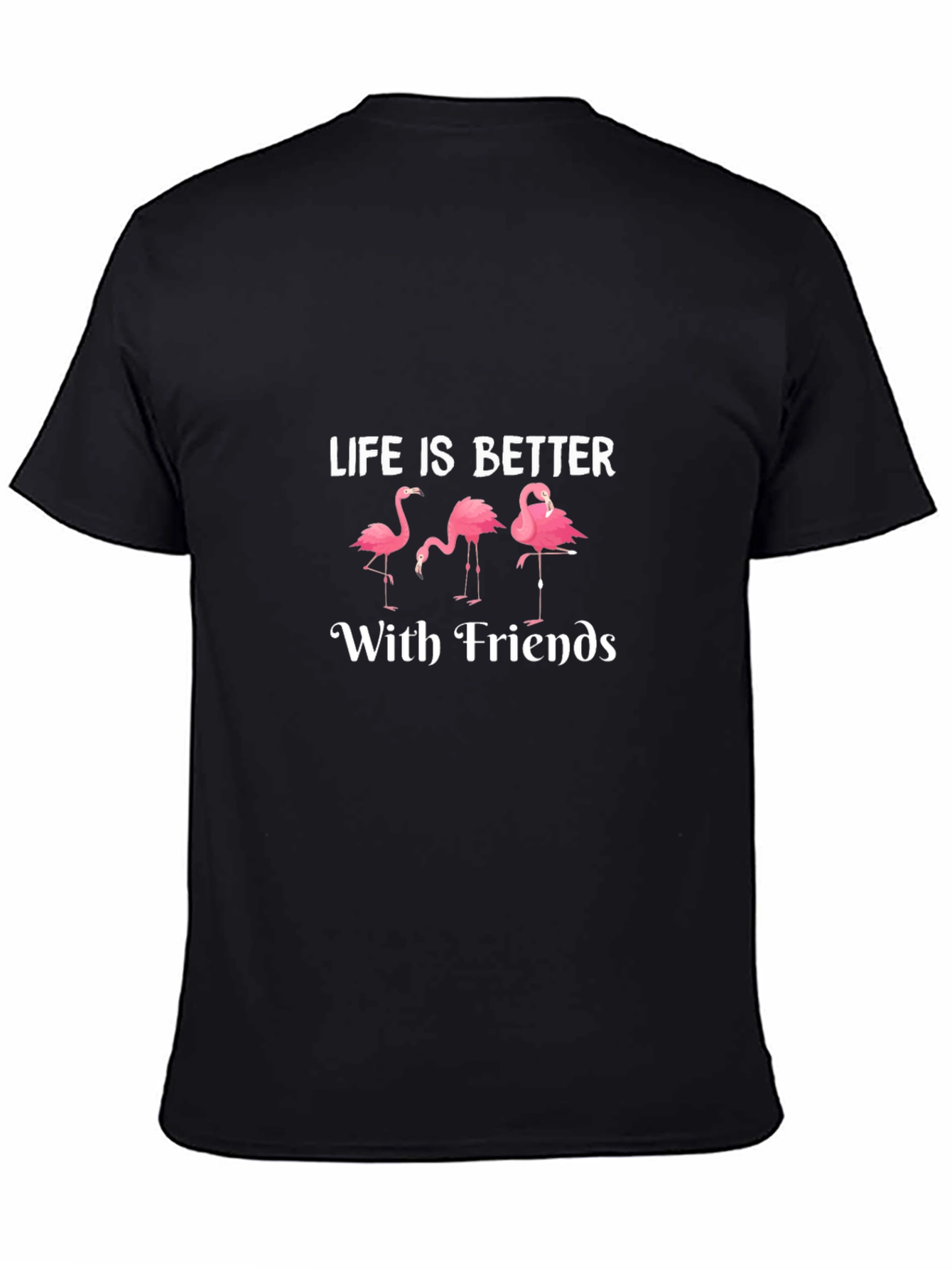 Black Life is Better with Friends Flamingo T-Shirt view 4