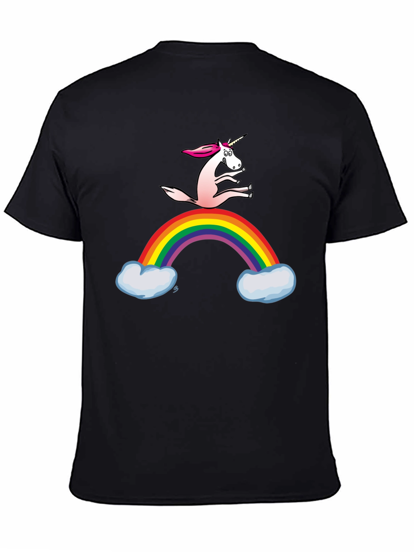 Black Unicorn Rainbow T-Shirt - Fun Graphic Tee view 4