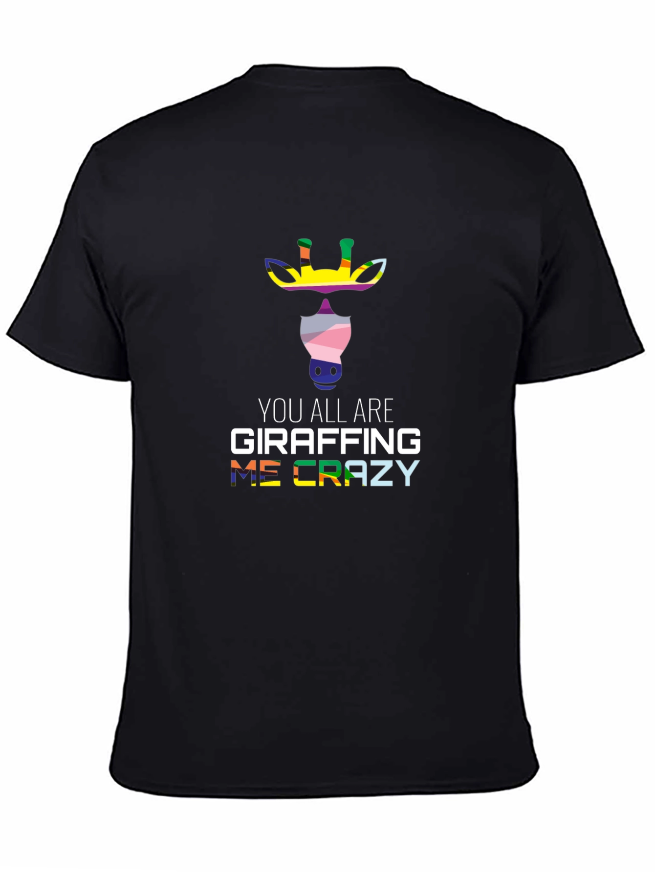 Black Giraffe Crazy T-Shirt: Fun, Colorful Design view 4