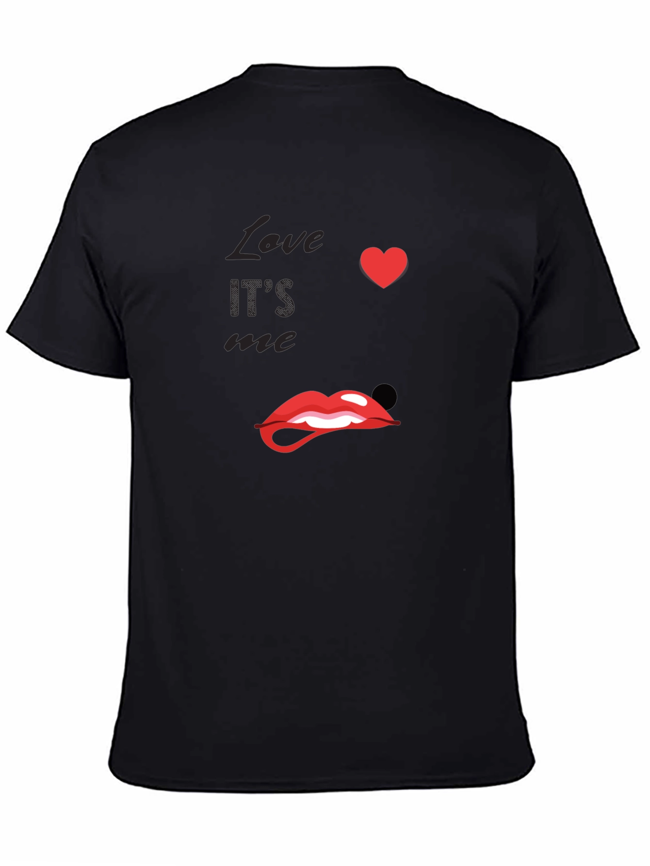 Black Love Lips Graphic Tee - Stylish Unisex T-Shirt view 4