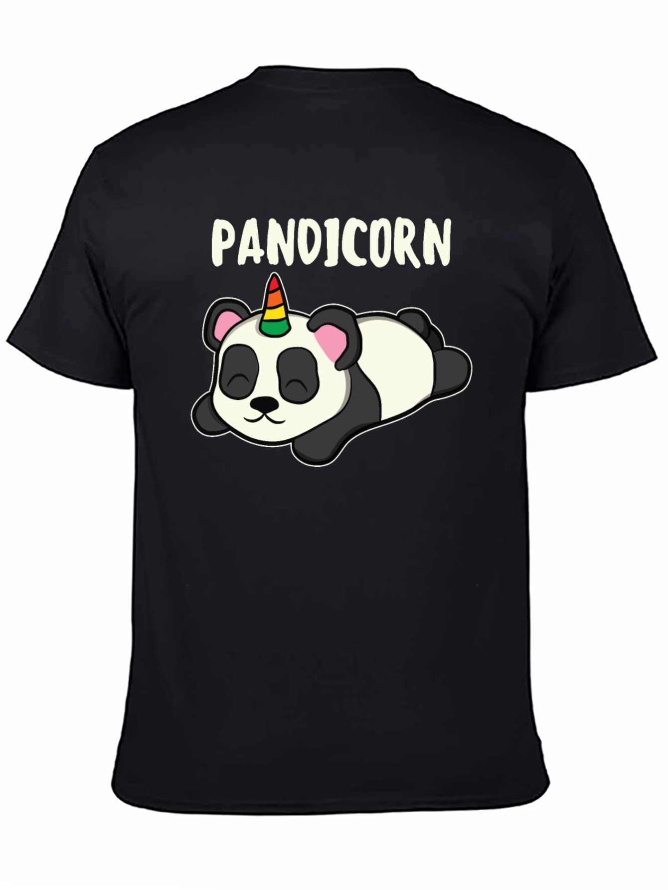Black Punicorn Panda T-Shirt - Black view 4