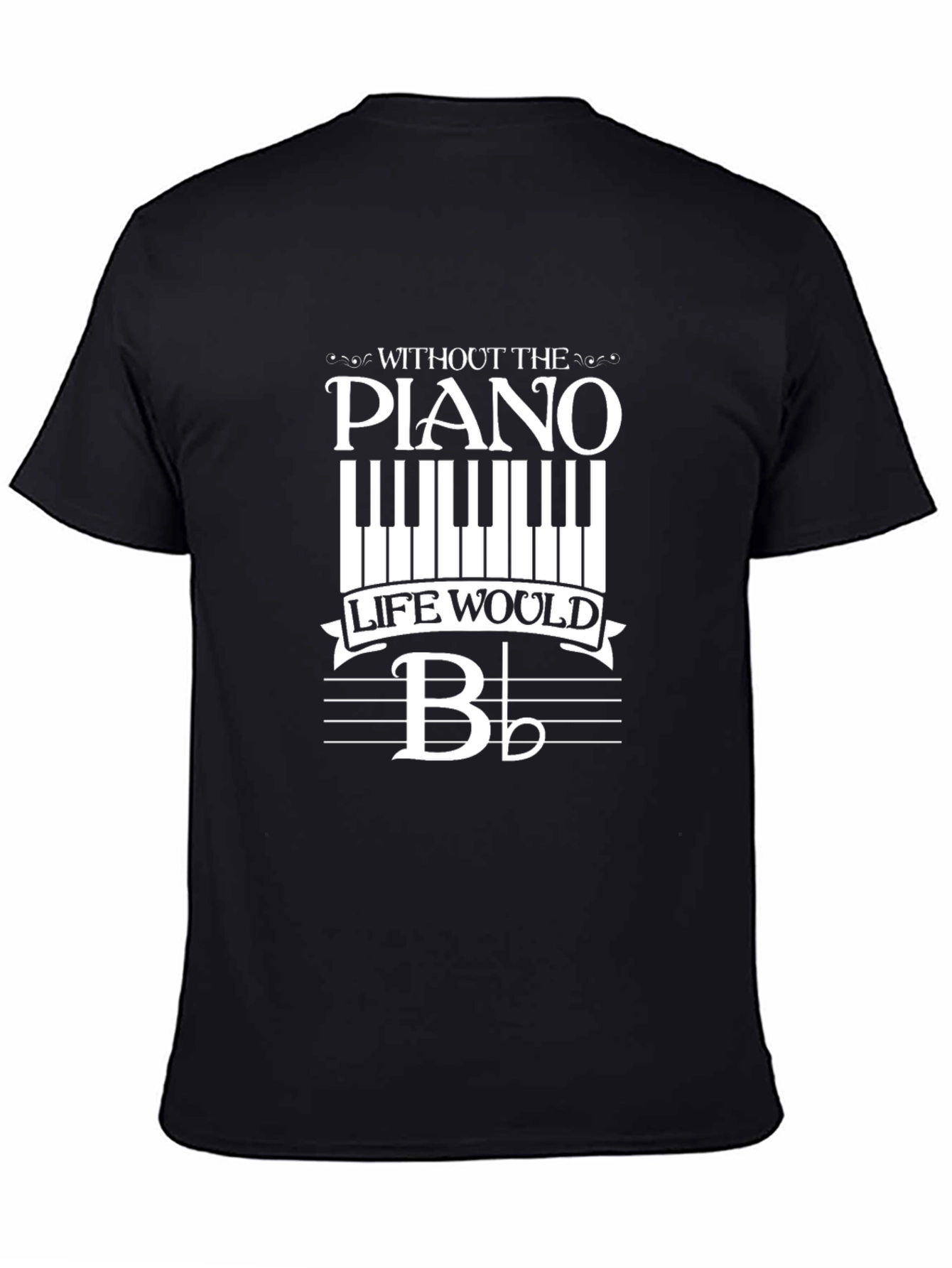 Black Piano Life Men's Black Graphic T-Shirt view 4
