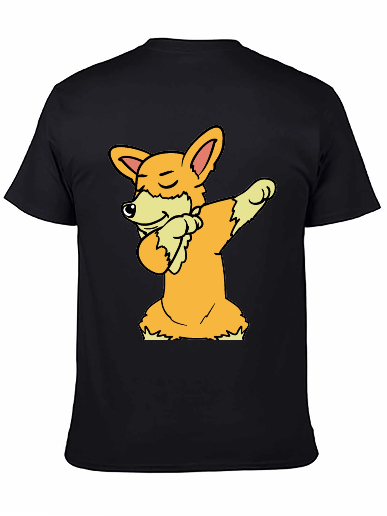 Black Dabbing Corgi Graphic Tee view 4