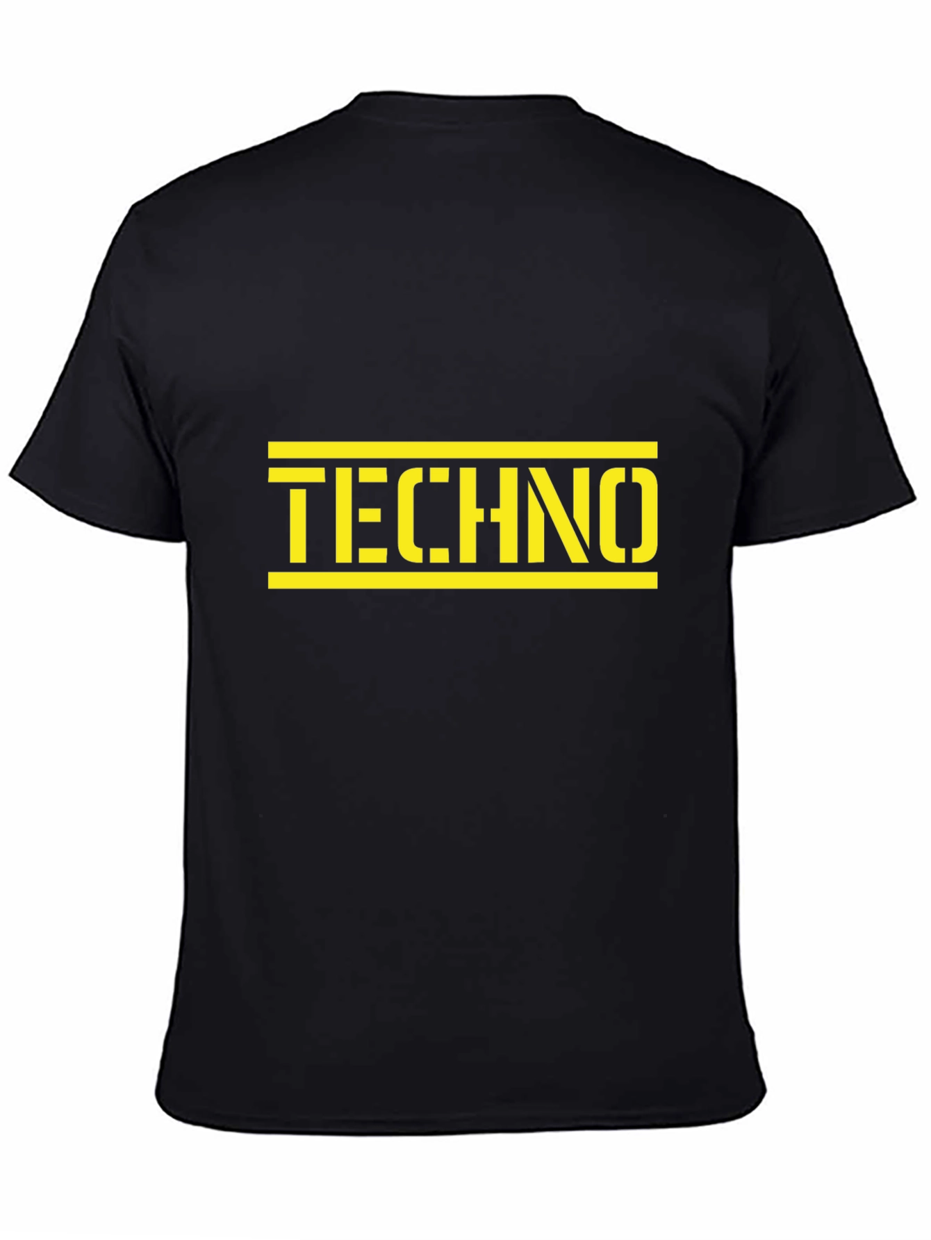 Black Techno Graphic Tee - Black Cotton view 4