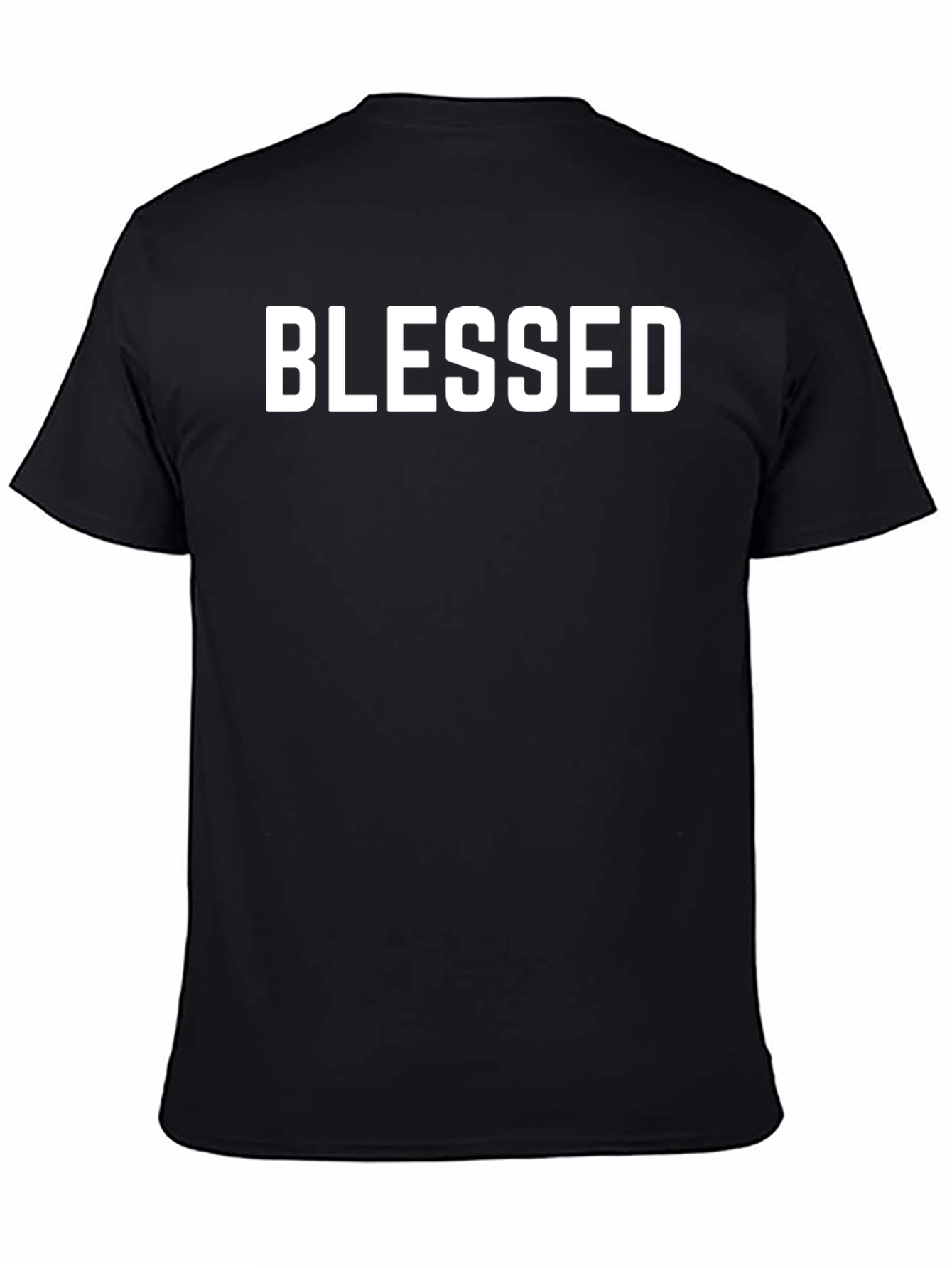 Black Blessed Graphic T-Shirt - Casual Cotton Tee view 4