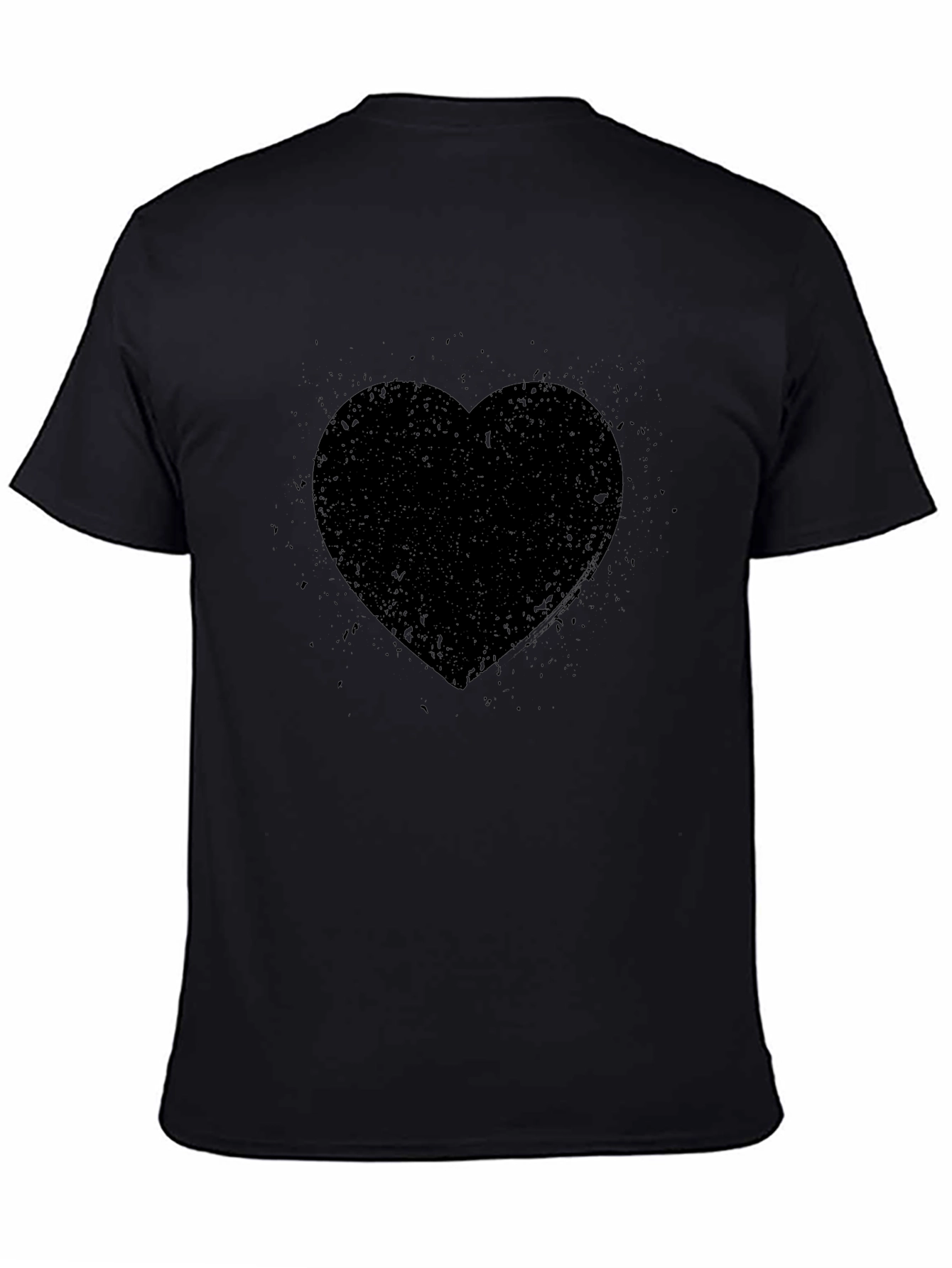 Black Men's Black Heart Graphic T-Shirt view 4