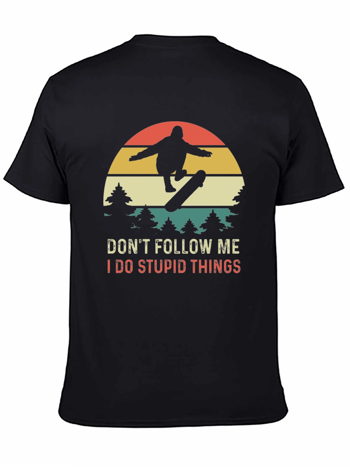Black Skateboarder Graphic Tee - Don't Follow Me T-Shirt view 4
