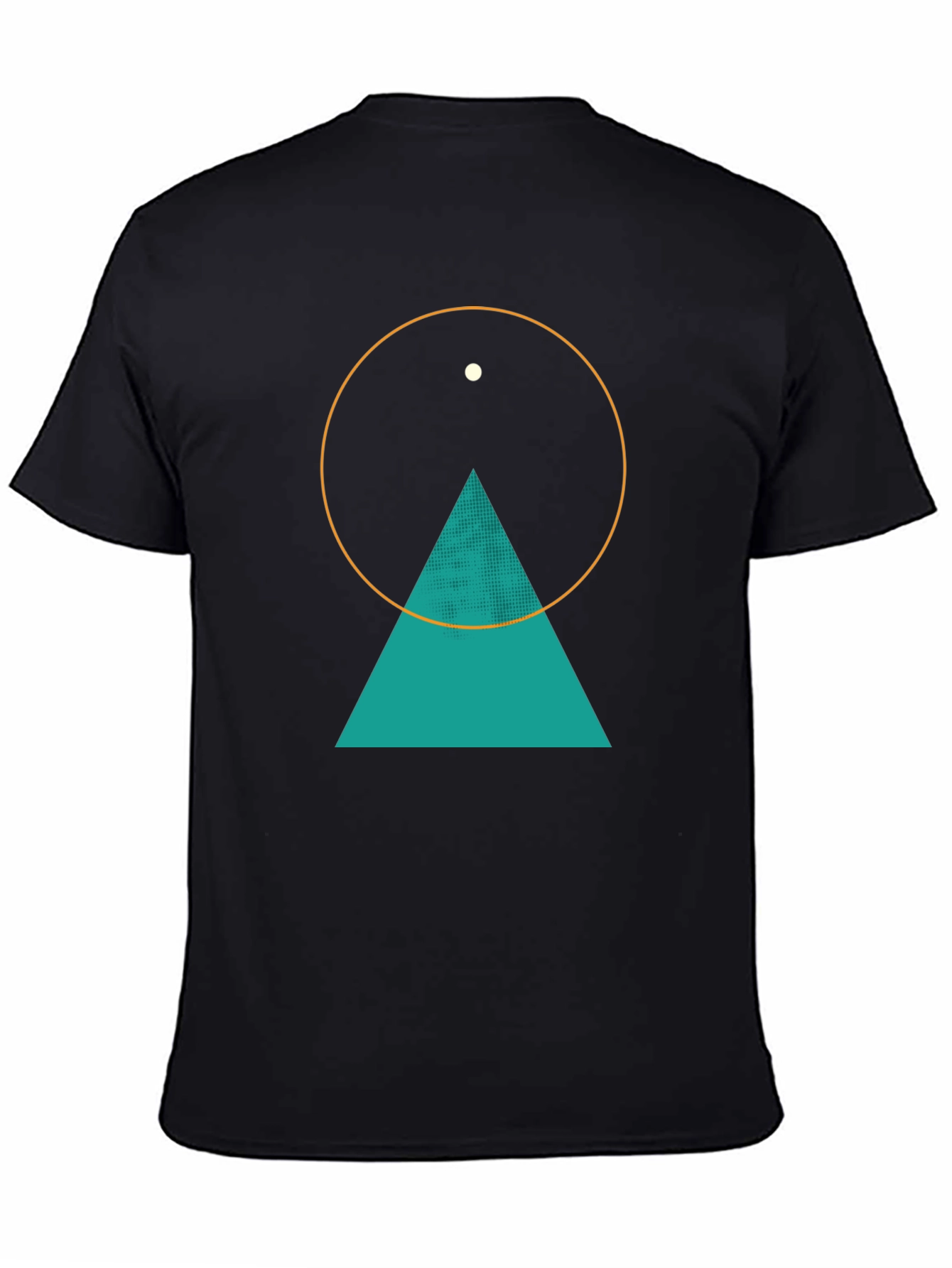 Black Geometric Graphic Tee - Circle, Triangle, & Dot Design view 4