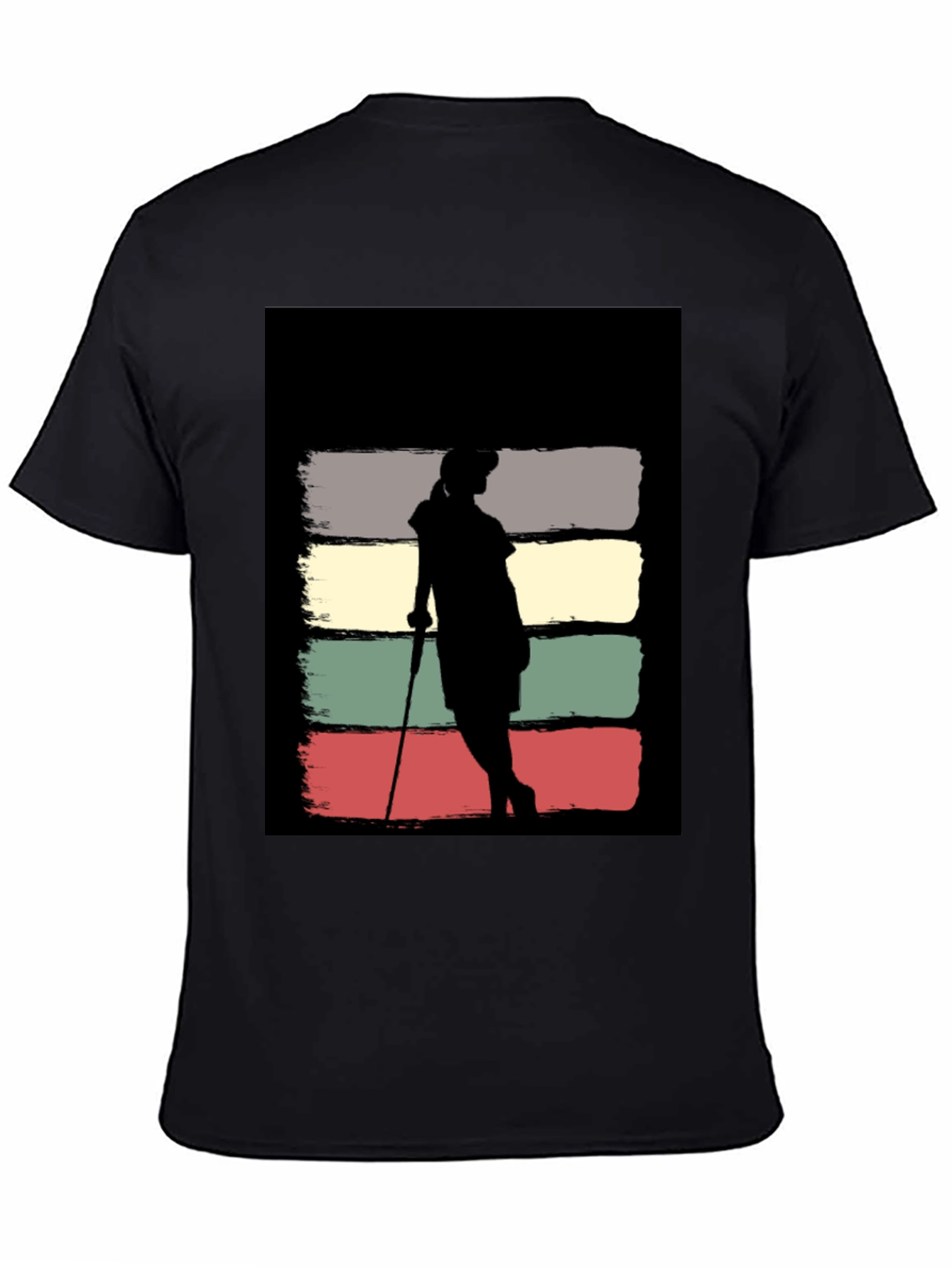 Black Vintage Retro Golfer T-Shirt view 4