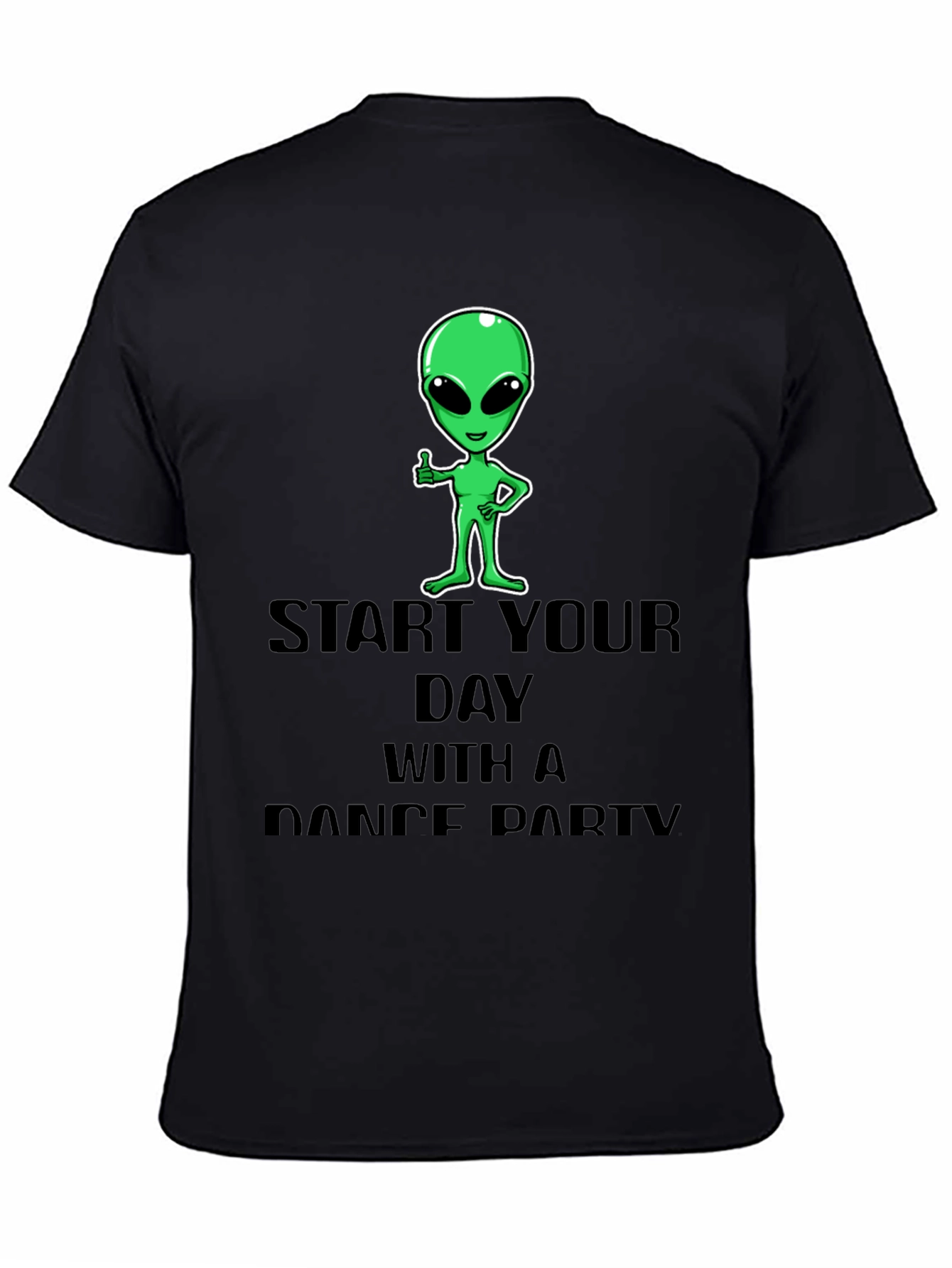 Black Alien Dance Party T-Shirt - Start Your Day Right! view 4