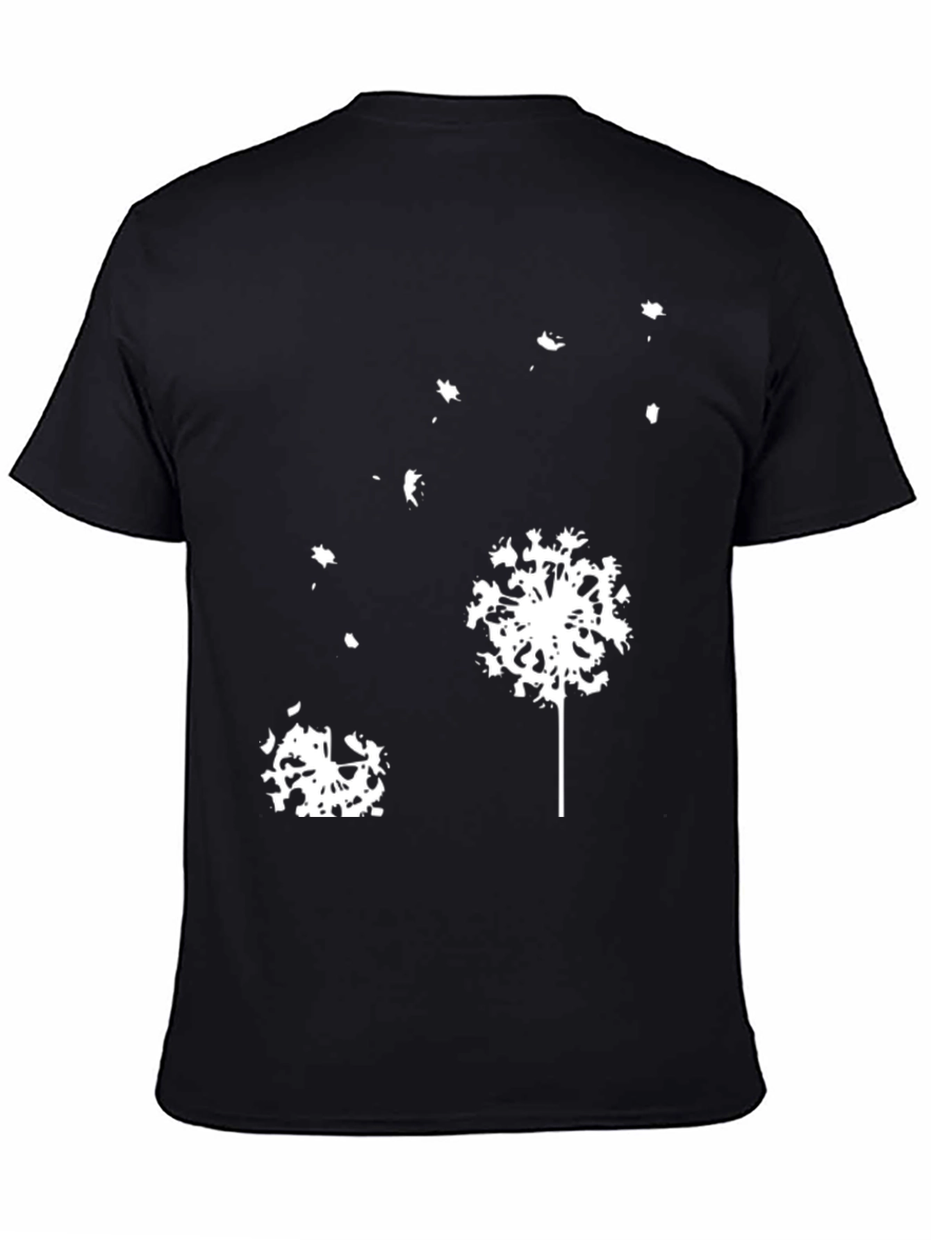 Black Dandelion Graphic Print Crew Neck T-Shirt view 4