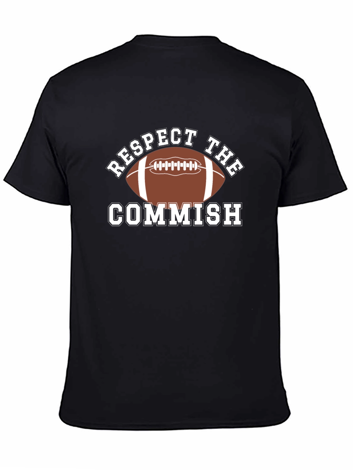 Black Respect The Commish Football T-Shirt view 4