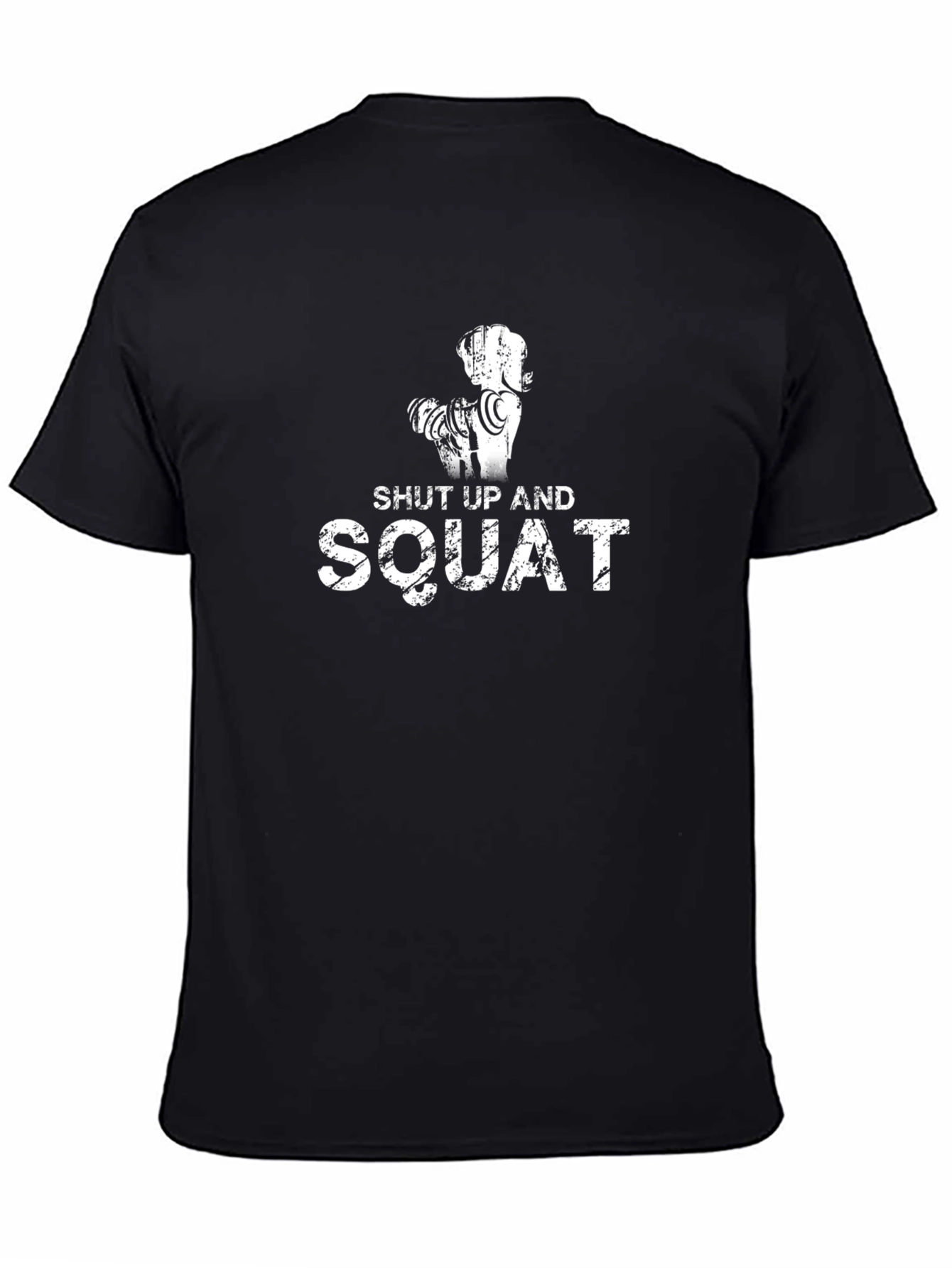 Black Shut Up And Squat Men's Black Graphic T-Shirt view 4
