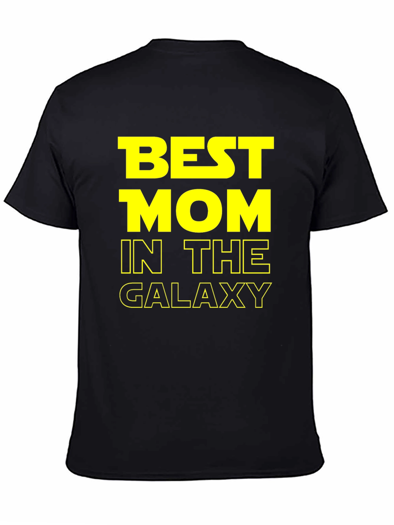 Black Best Mom in the Galaxy T-Shirt view 4