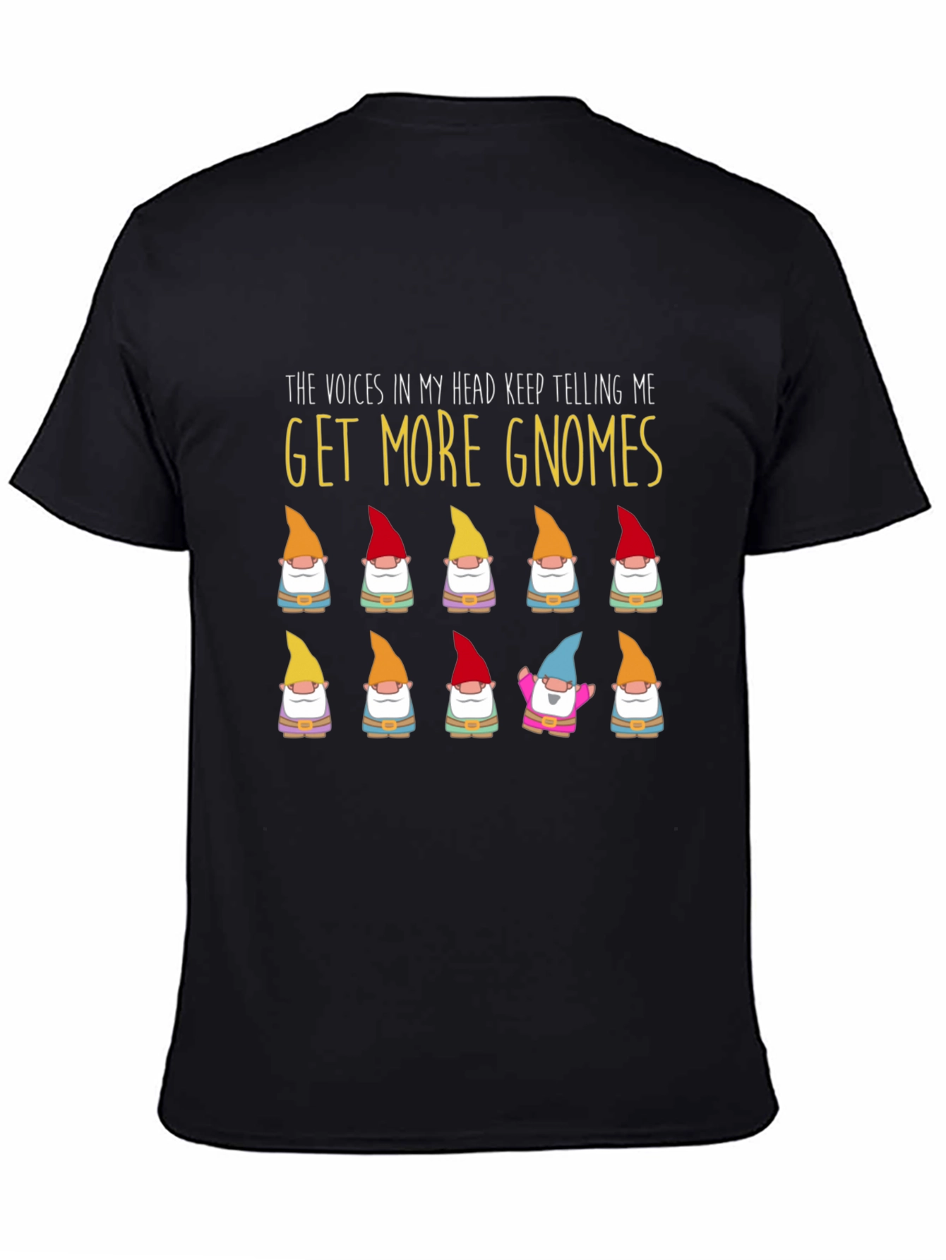 Black Get More Gnomes Graphic T-Shirt view 4