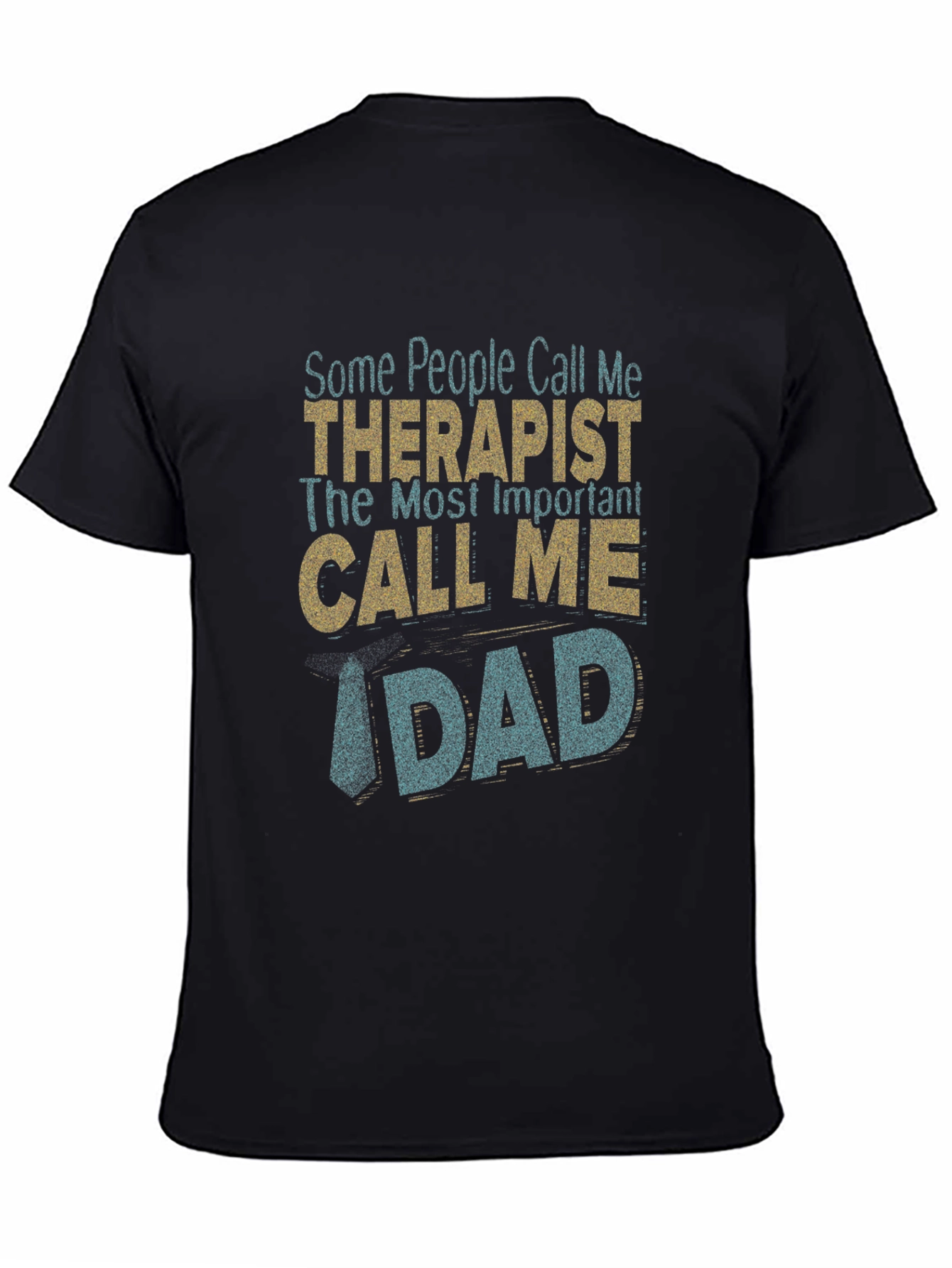 Black Therapist Dad Graphic T-Shirt view 4