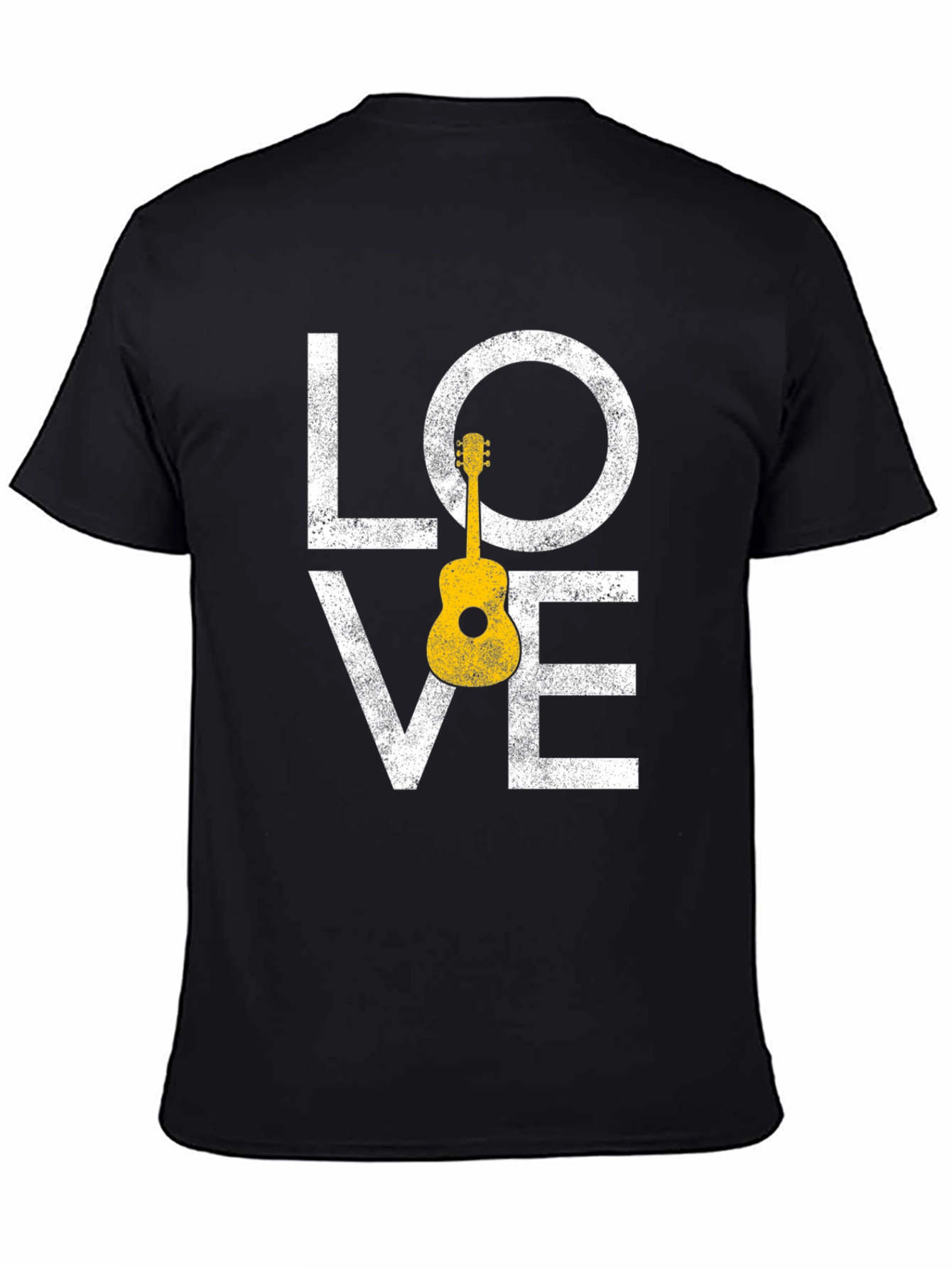 Black Love Guitar Graphic Tee - Black view 4